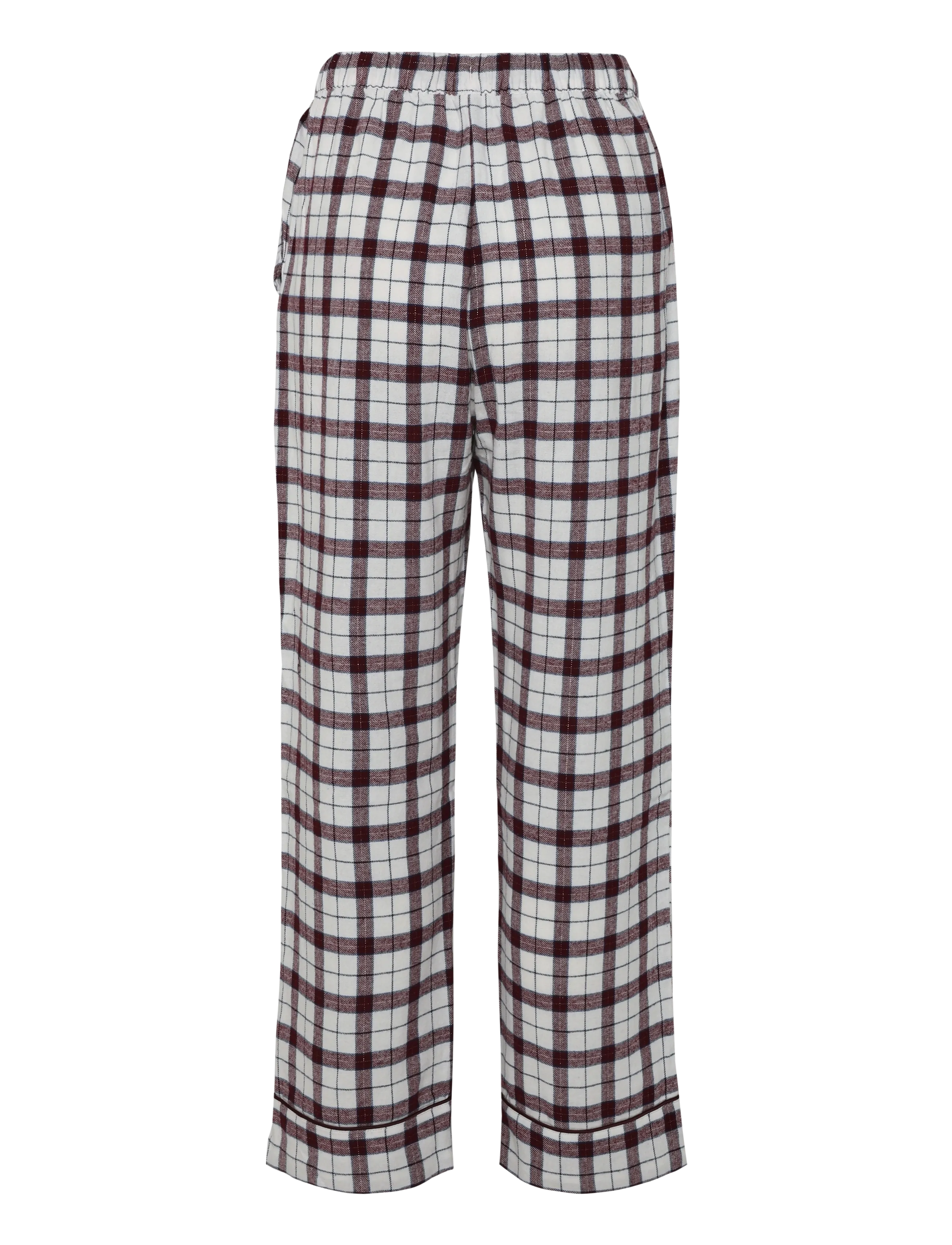 Hunkemöller - PJ LS FLANNEL TWILL CHECK EYEM - gardenia - 3