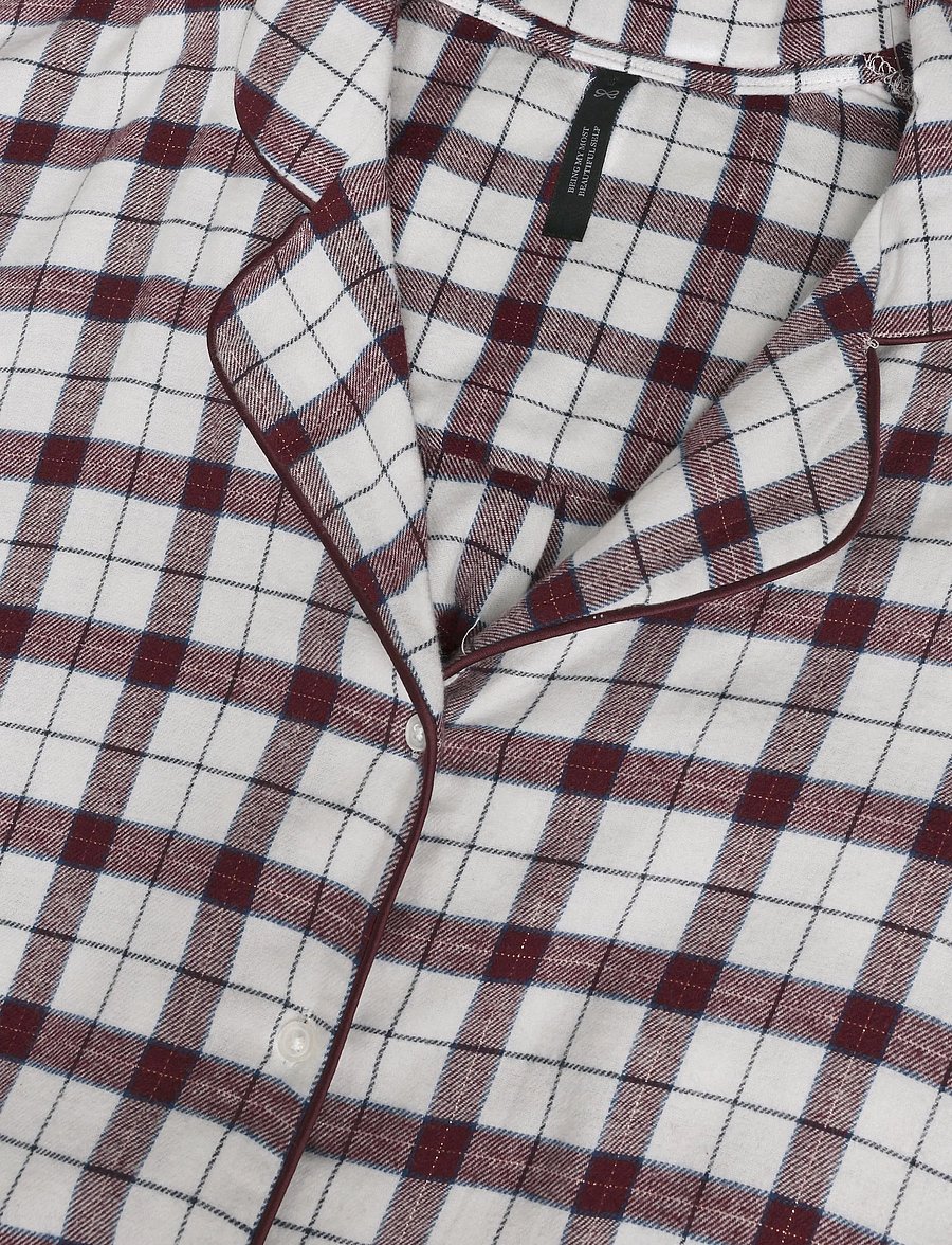 Hunkemöller - PJ LS FLANNEL TWILL CHECK EYEM - schlafmasken - gardenia - 4