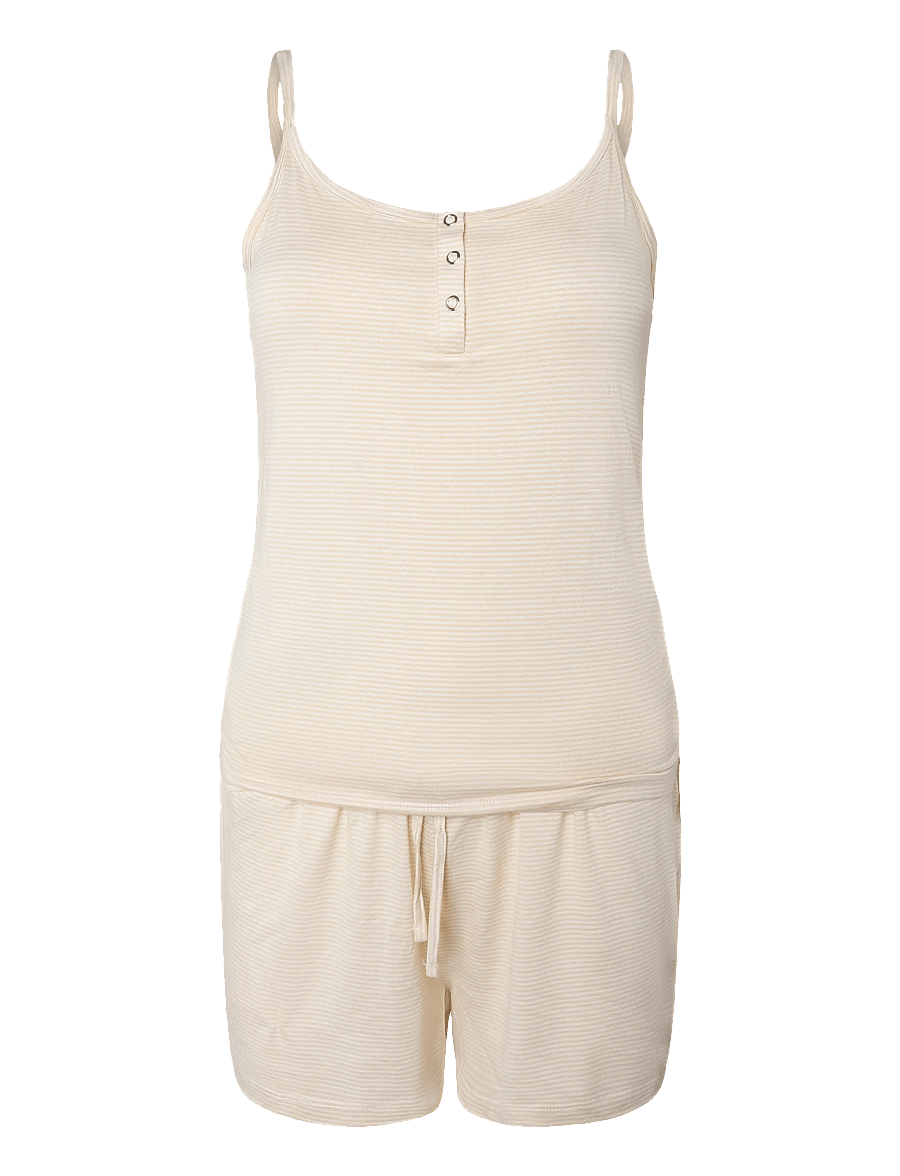 Hunkemöller - Pj Cami Henley Thin Stripe - pidžaamad - vanilla - 1
