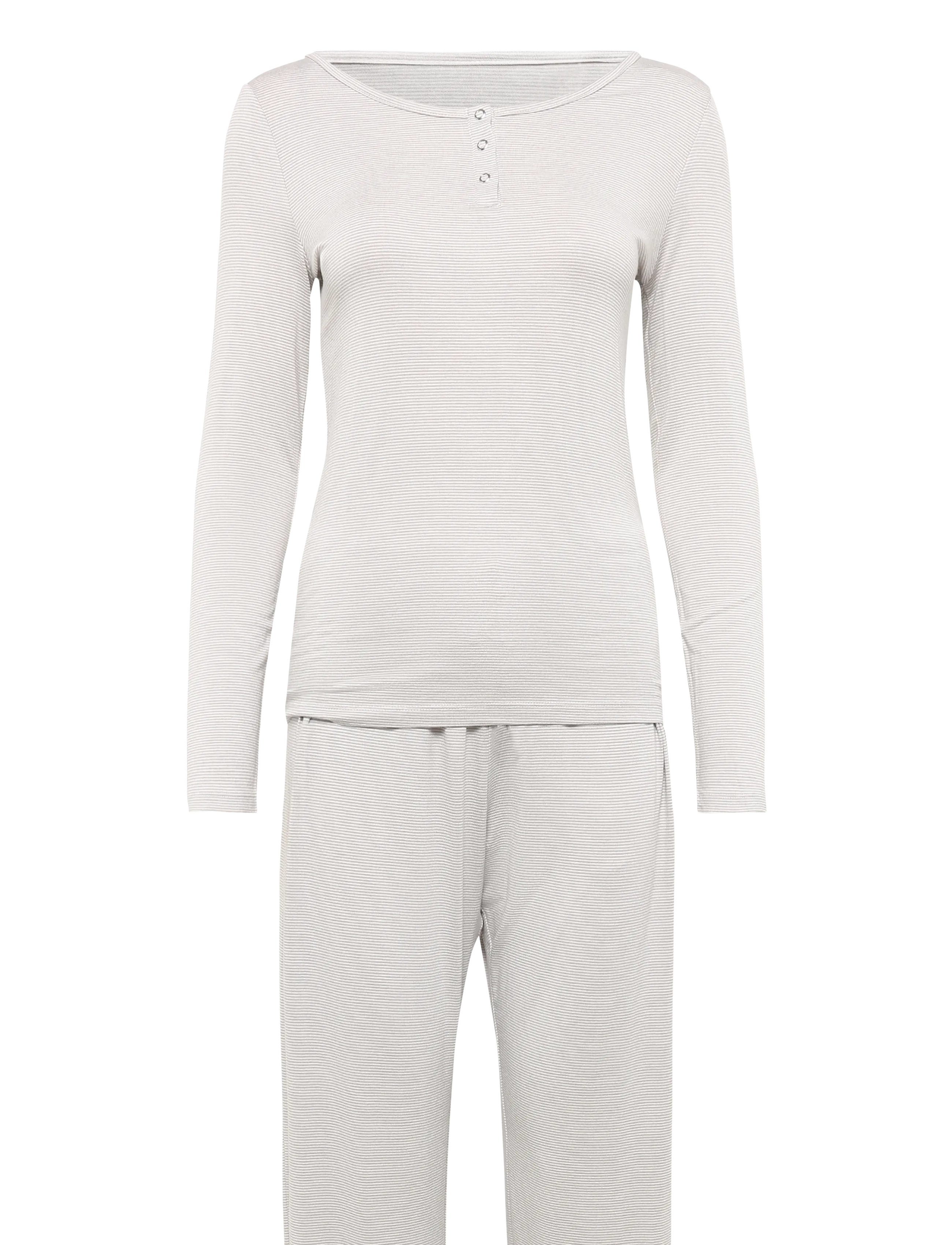 Hunkemöller Pj Ls Henley Thin Stripe - Pyjamas - VAPOR BLUE / blue