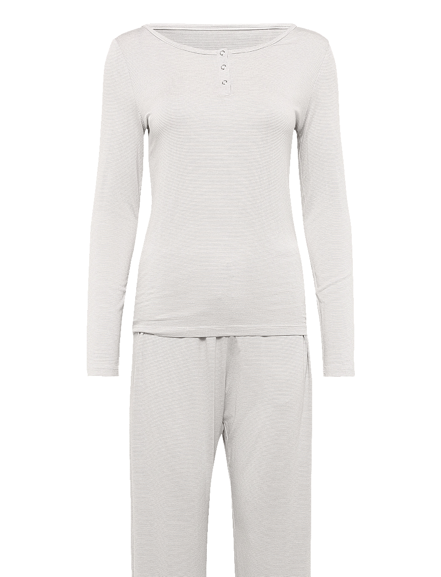 Hunkemöller - Pj Ls Henley Thin Stripe - pyjamas - vapor blue - 1