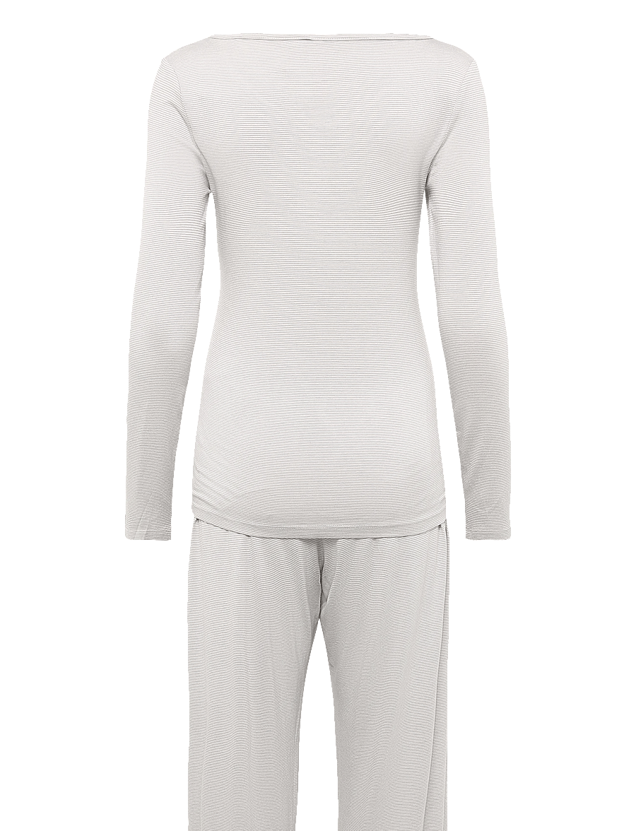 Hunkemöller - Pj Ls Henley Thin Stripe - pyjamas - vapor blue - 2