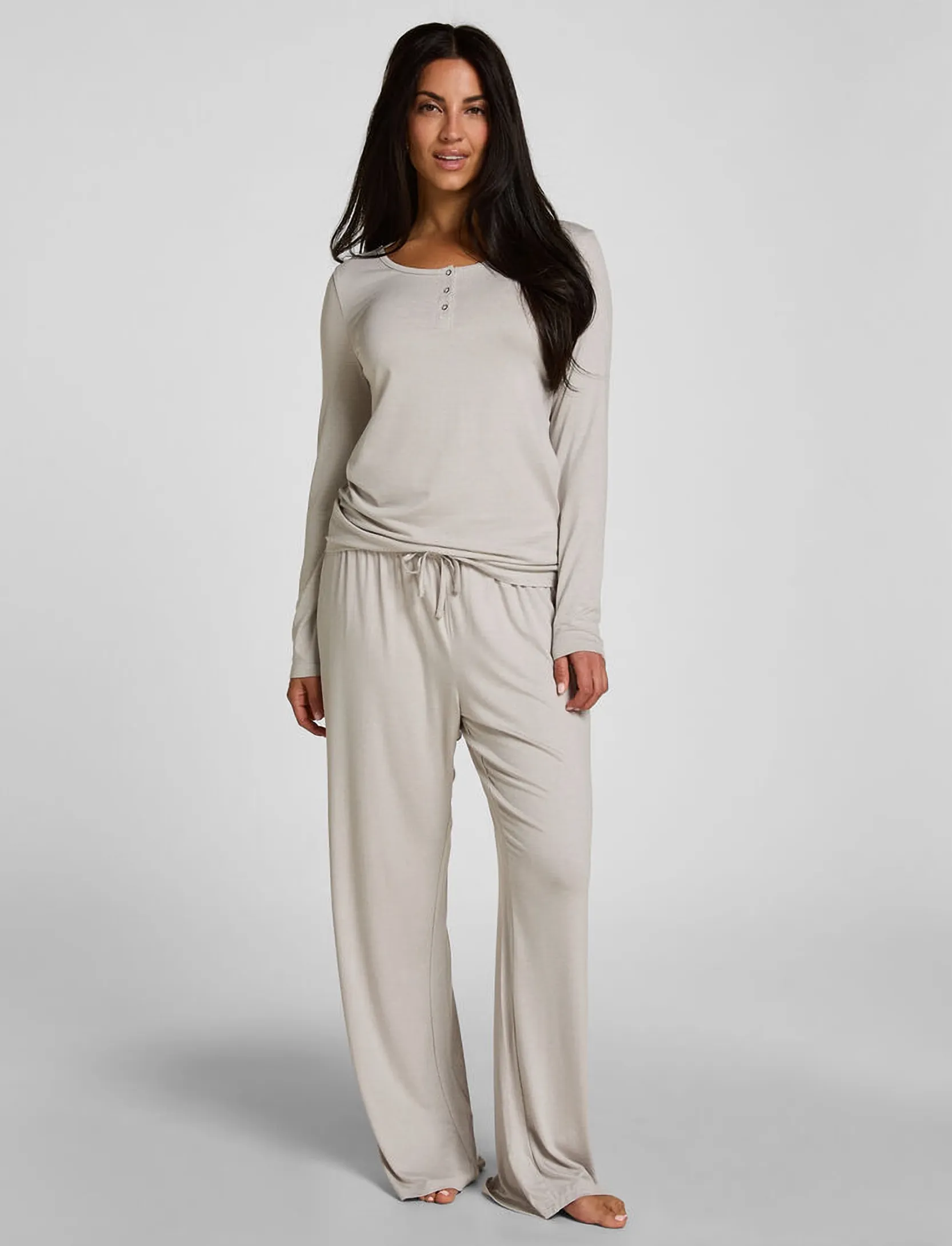 Hunkemöller Pj Ls Henley Thin Stripe pyjamas dam – bild 3