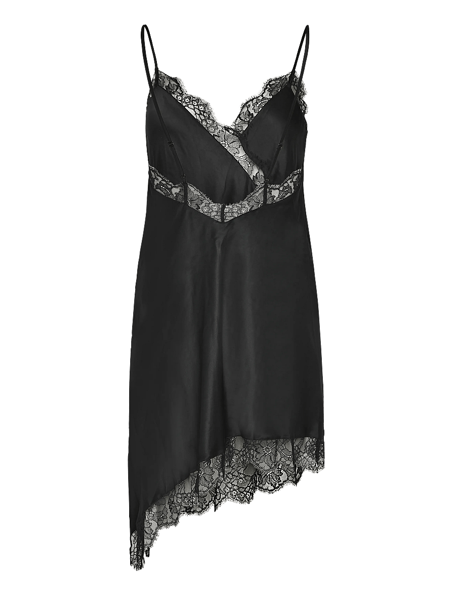 Hunkemöller - SD SATIN LACE ASYMMETRIC - Öösärgid - caviar - 2