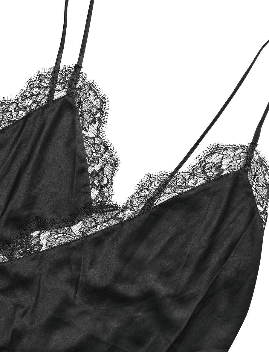 Hunkemöller - SD SATIN LACE ASYMMETRIC - Öösärgid - caviar - 5