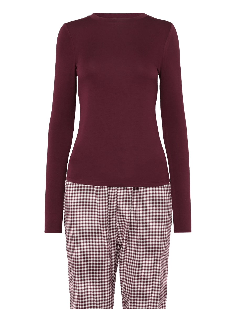 Hunkemöller - PJ SET LS TOP TWILL CHECK - pyjamas - fig - 0