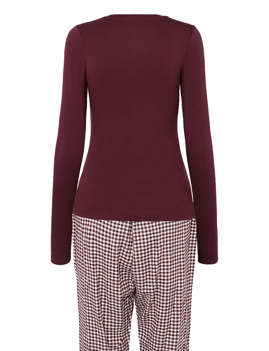 Hunkemöller - PJ SET LS TOP TWILL CHECK - pyjamas - fig - 1