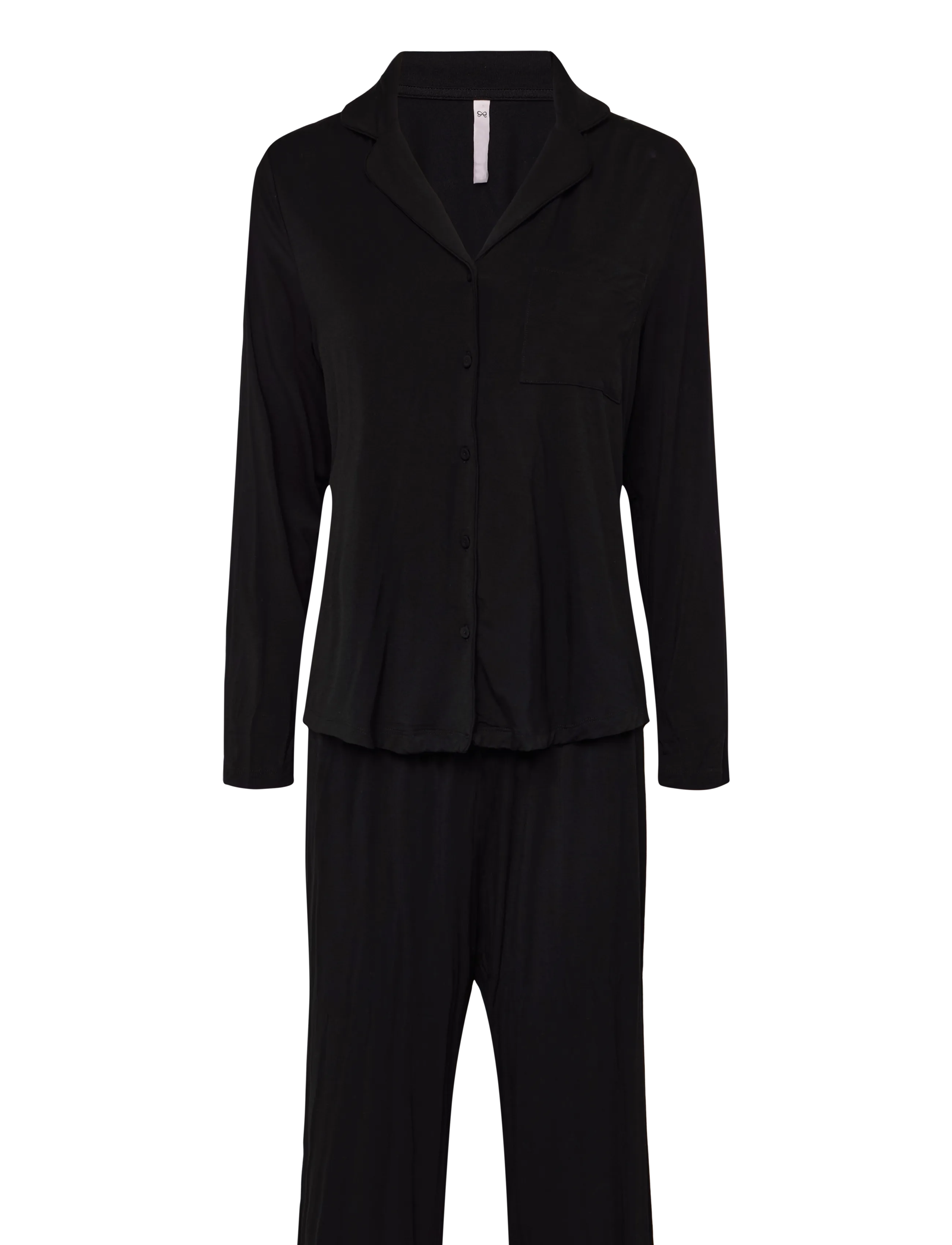 Hunkemöller PJ LS JERSEY ESSENTIAL - Blusar & Skjortor - BLACK / black