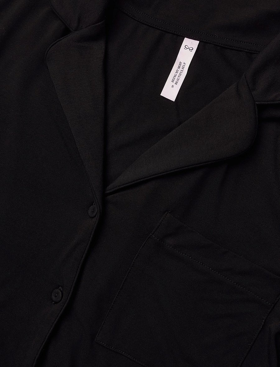 Hunkemöller - PJ LS JERSEY ESSENTIAL - långärmade skjortor - black - 4