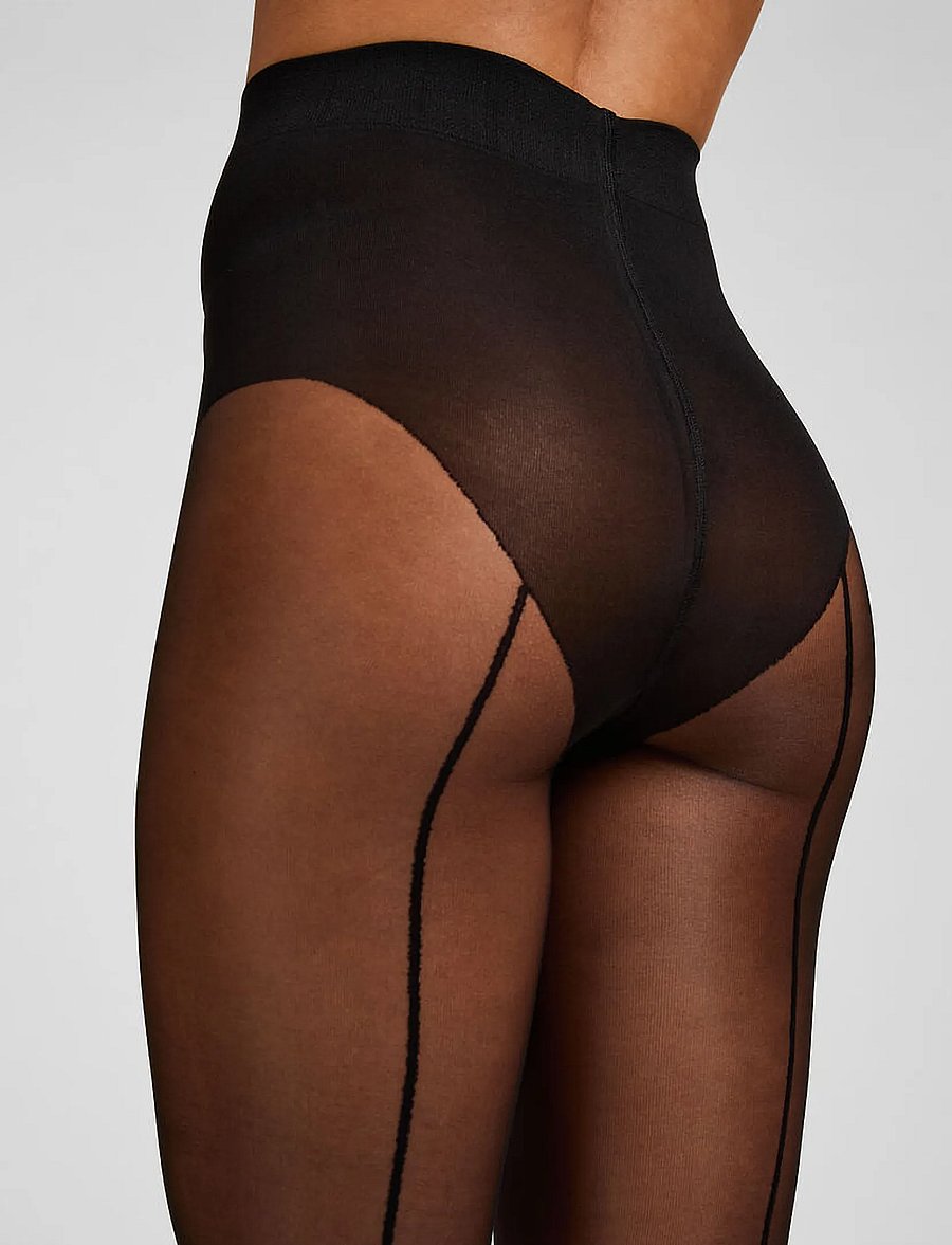 Hunkemöller - TI 15DEN BACKSEAM - speciella tillfällen - black - 4