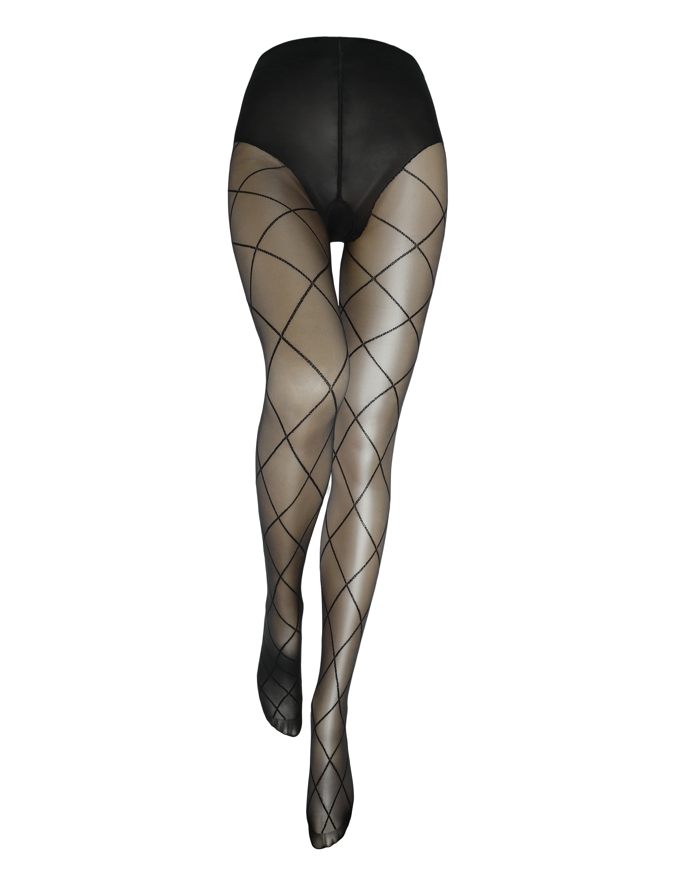 Hunkemöller TI 15DEN CHECK ANTI LADDER - Unterwäsche - BLACK / black