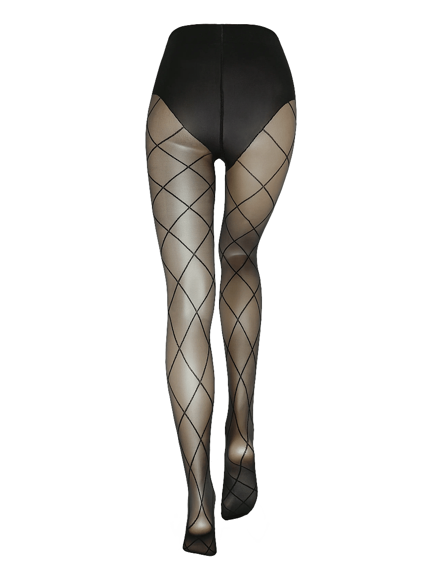 Hunkemöller - TI 15DEN CHECK ANTI LADDER - strømpebukser - black - 2
