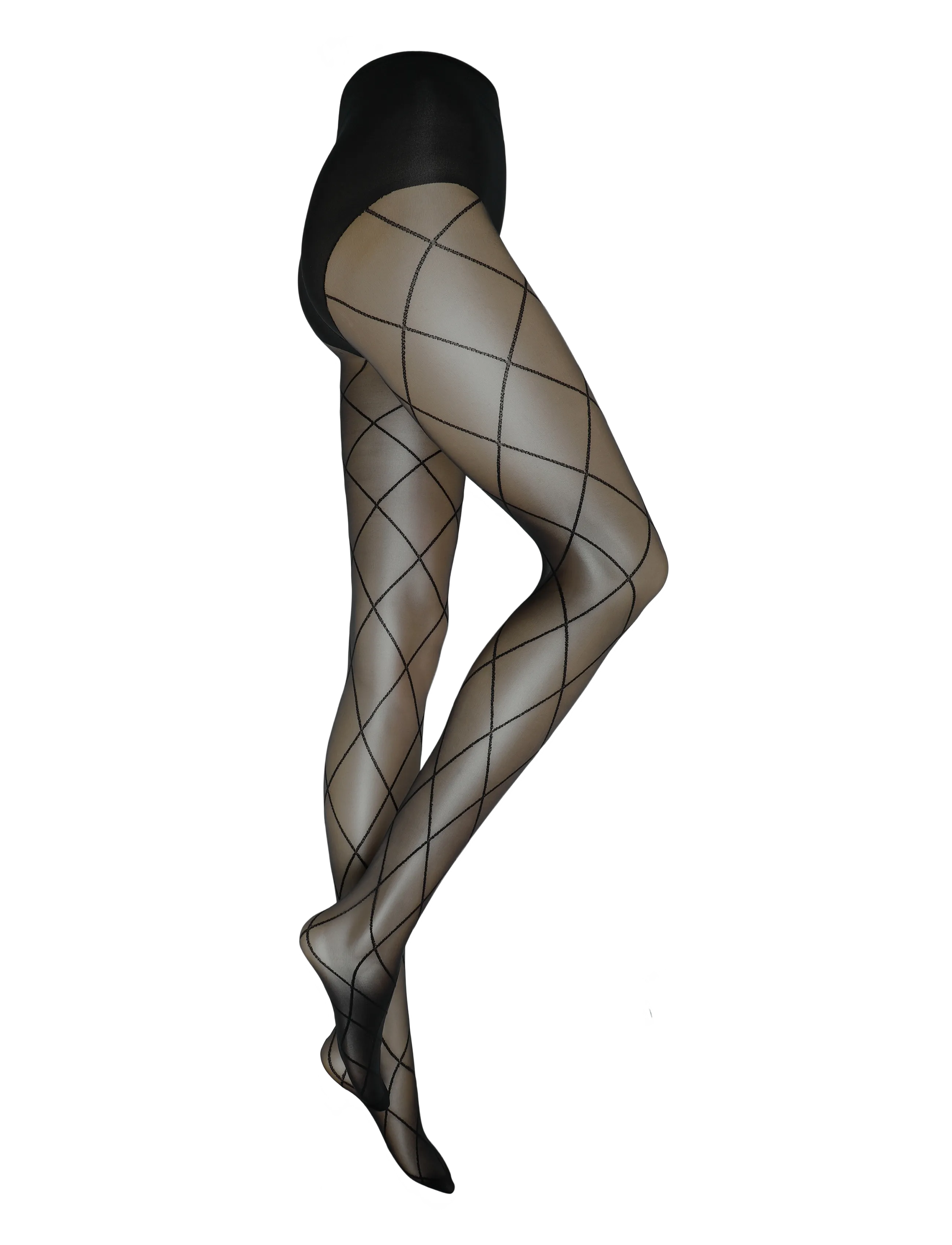 Hunkemöller - TI 15DEN CHECK ANTI LADDER - strømpebukser - black - 3