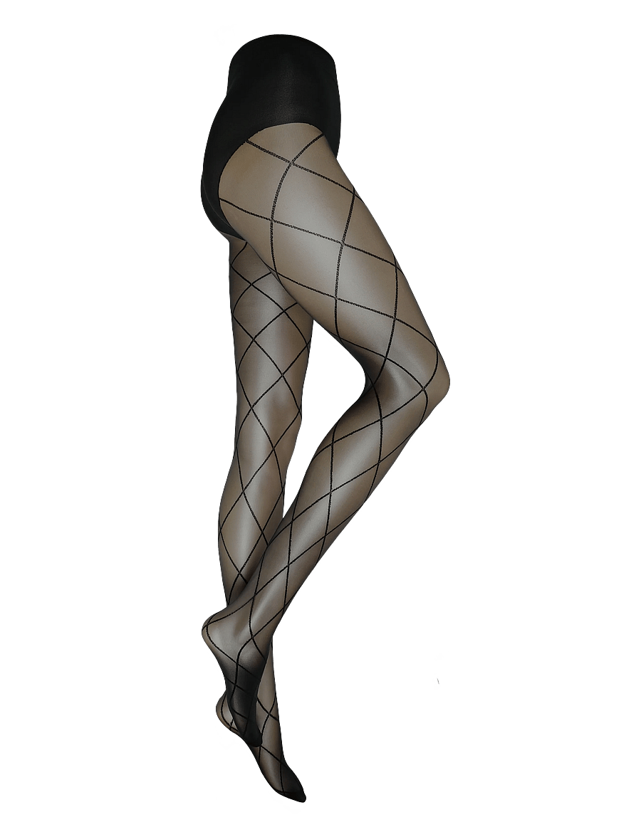 Hunkemöller - TI 15DEN CHECK ANTI LADDER - strømpebukser - black - 3
