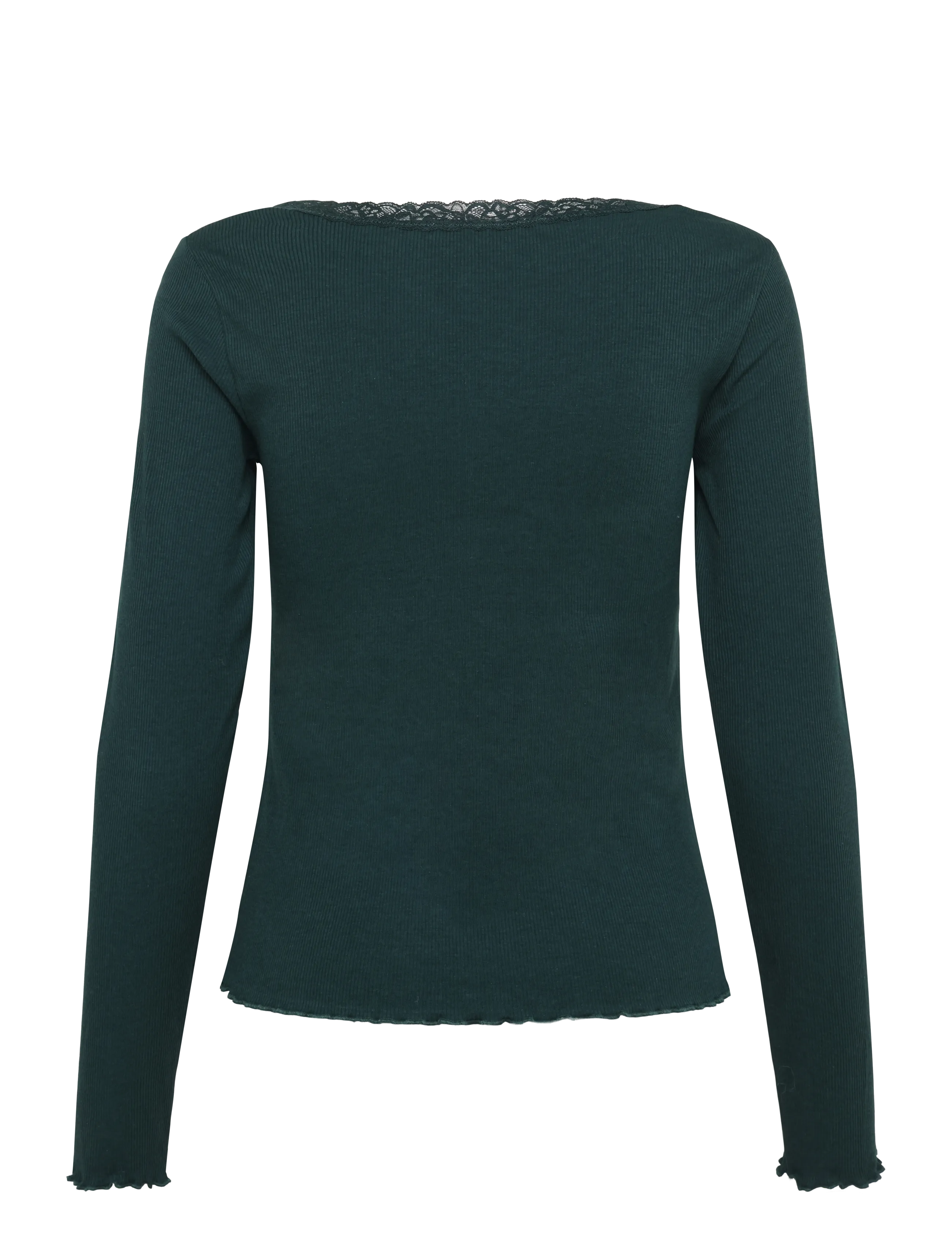 Hunkemöller - TOP LS JERSEY RIB LACE - oberteile - ponderosa pine - 2