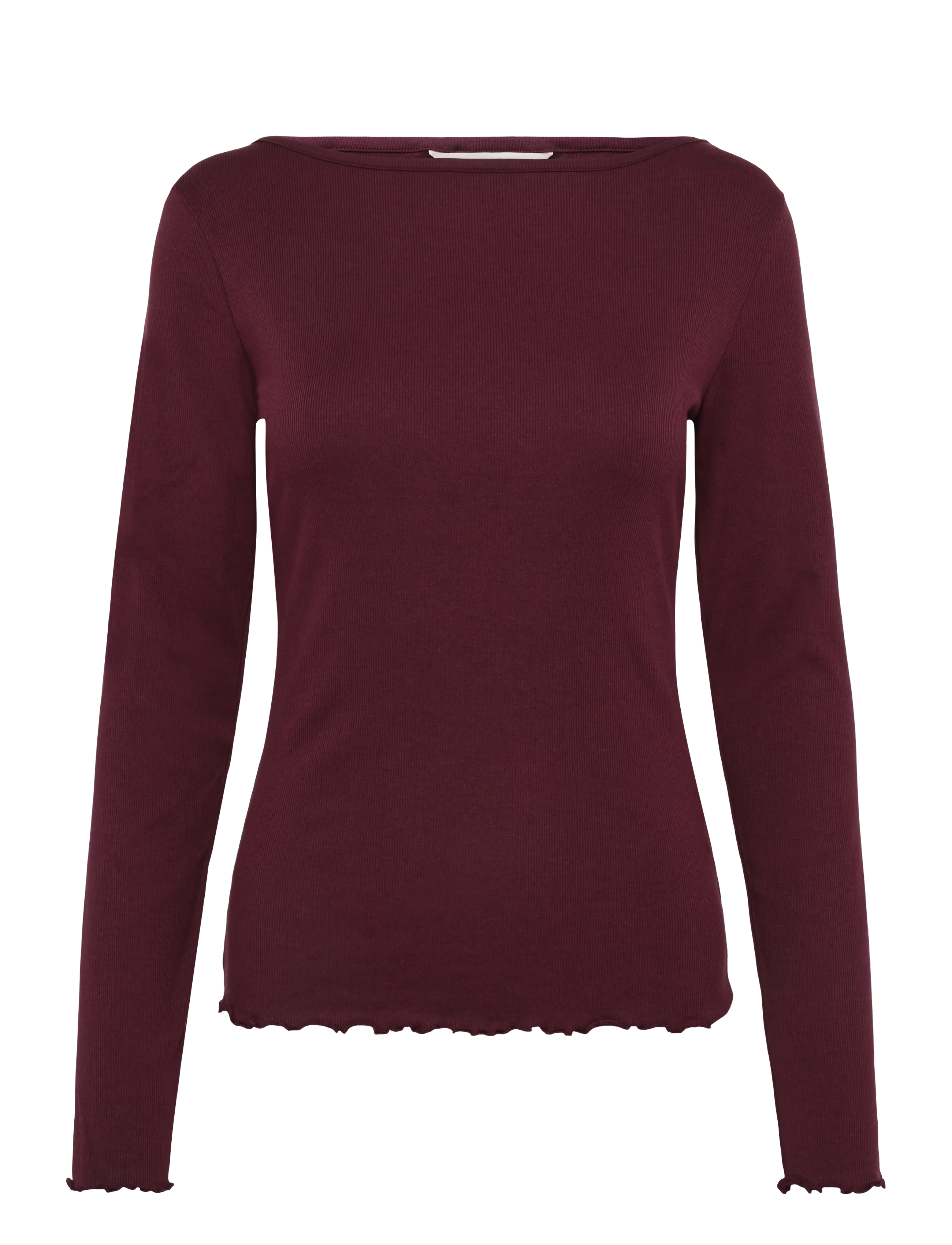 Hunkemöller - TOP LS BOAT JERSEY RIB - langärmlige tops - tawny port - 1