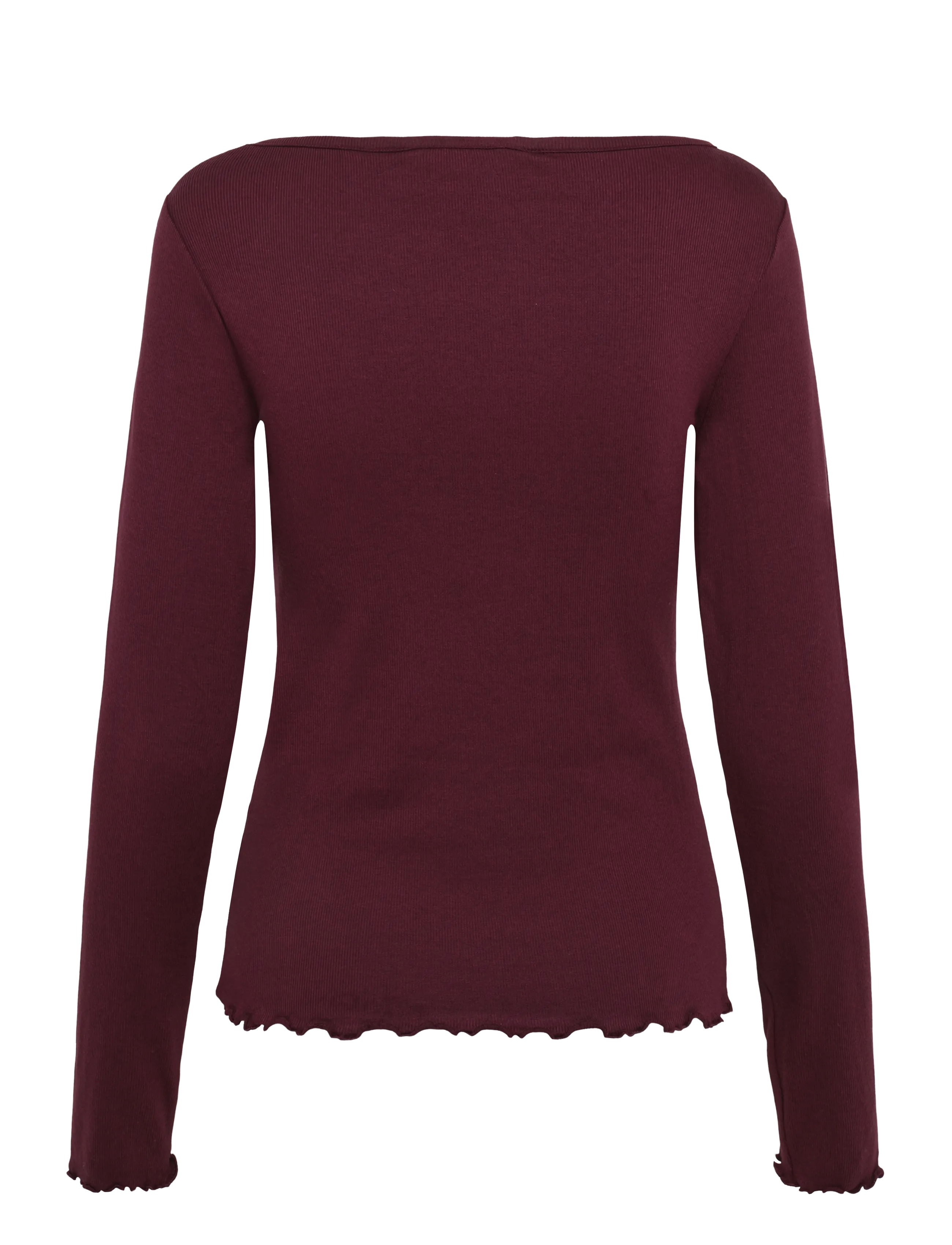 Hunkemöller - TOP LS BOAT JERSEY RIB - langärmlige tops - tawny port - 2