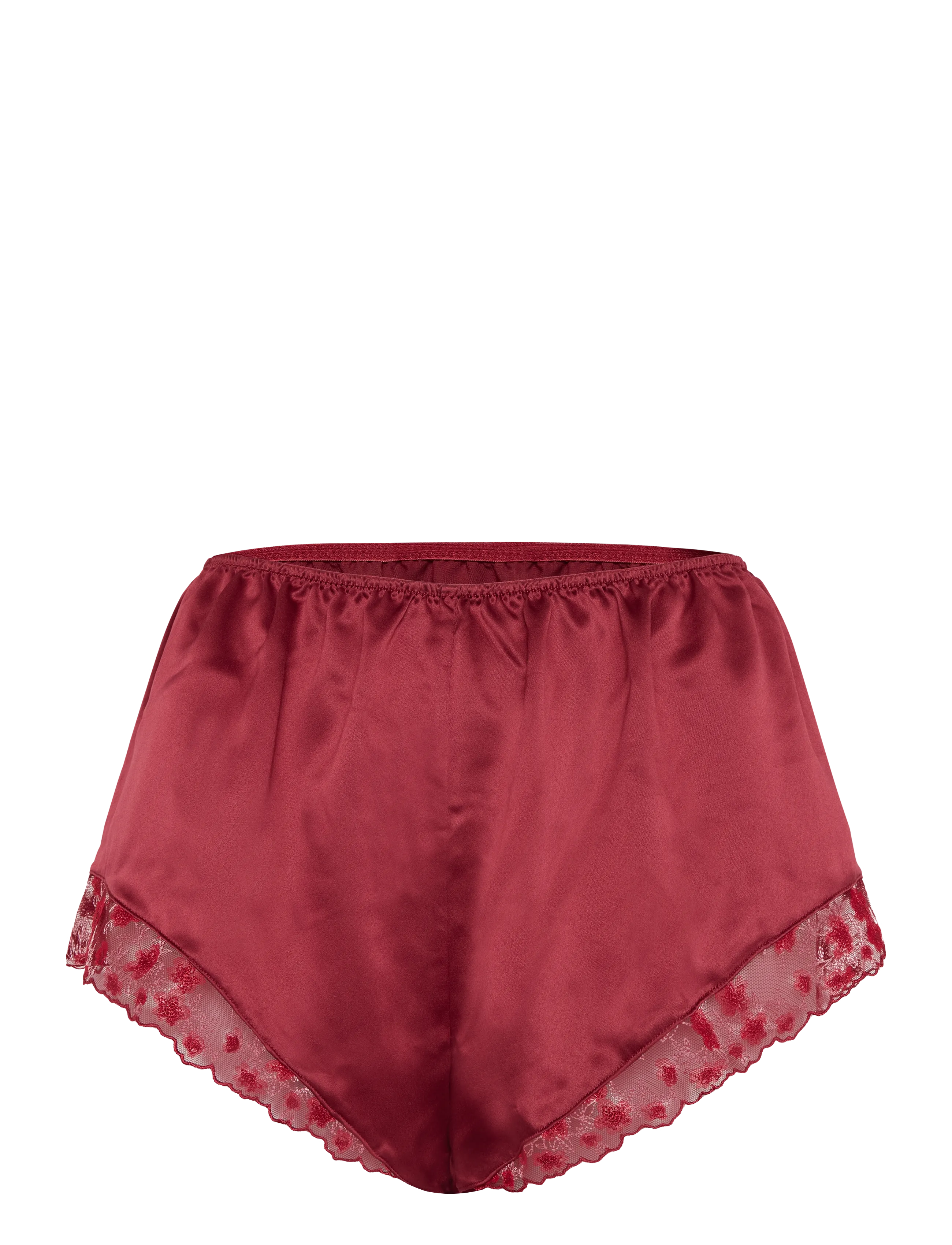 Hunkemöller SHORT SATIN EMBR CHLOE - Shorts - CABERNET / burgundy