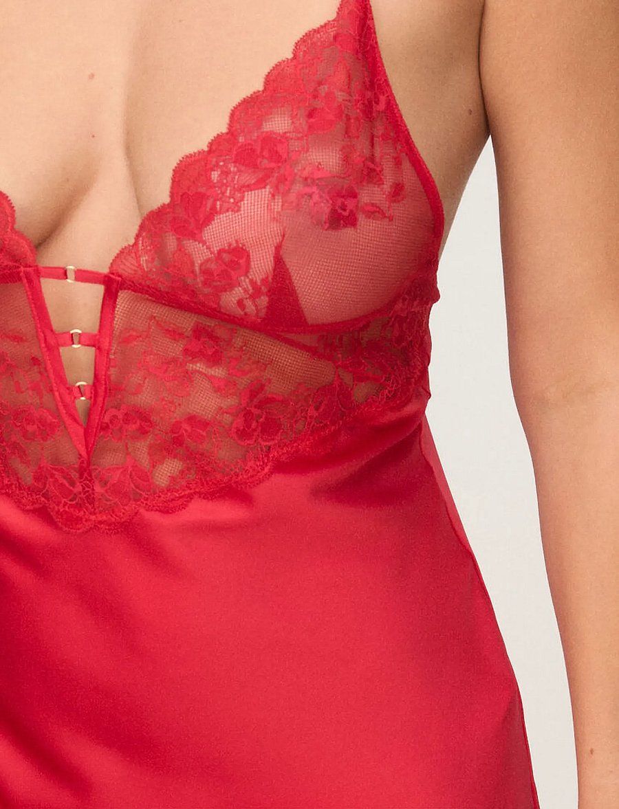 Hunkemöller - SD SATIN LACE ZARA - nachthemden - chili pepper - 3