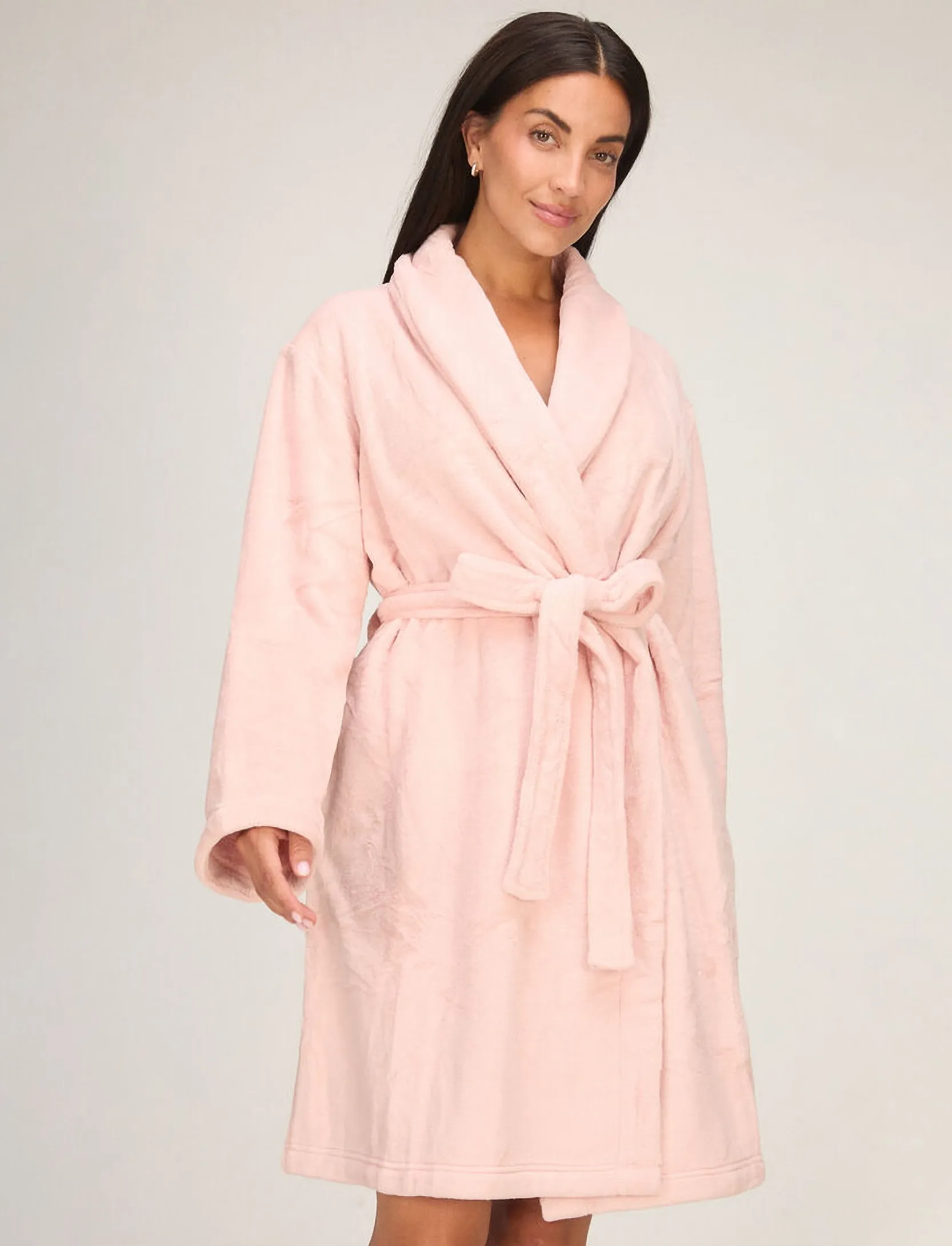 Hunkemöller - ROBE SHORT FLUFFY FLEECE - hommikumantlid - lotus - 0