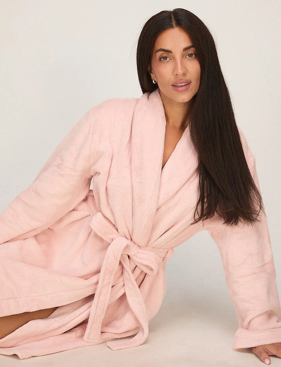 Hunkemöller - ROBE SHORT FLUFFY FLEECE - hommikumantlid - lotus - 4