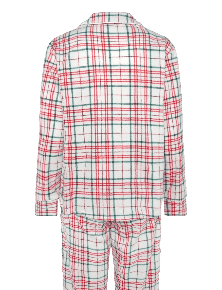 Hunkemöller - PJ LS POLAR FLEECE CHECK - pyjamas - white alyssum - 2