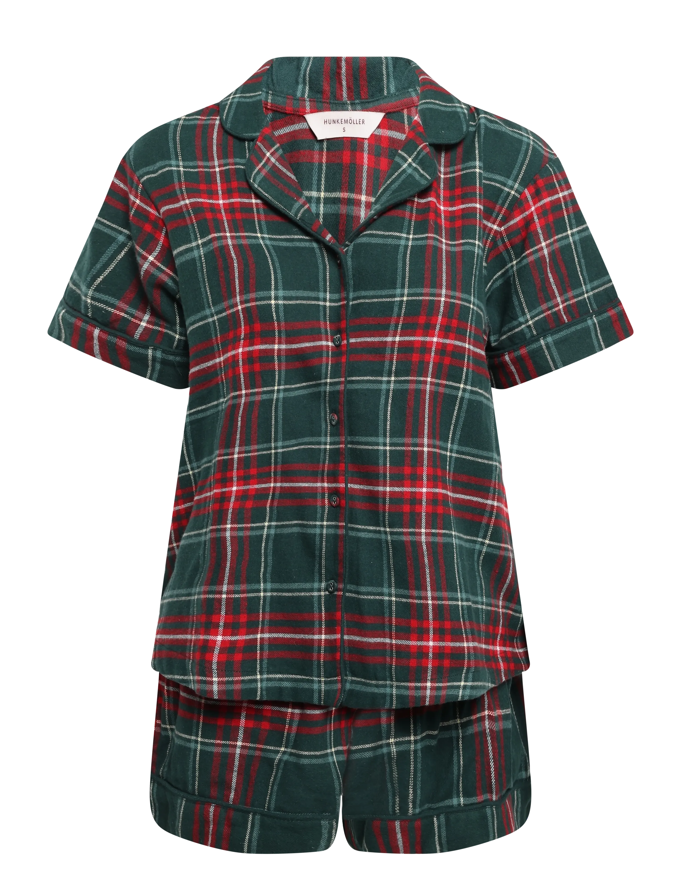 Hunkemöller PJ SHORT FLANNEL TWILL CHECK - Shorts - PONDEROSA PINE / green