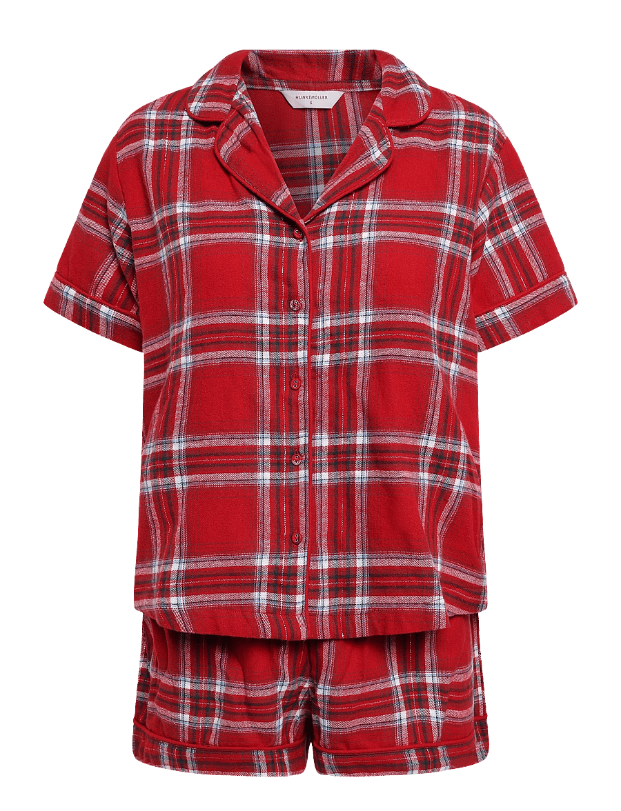 Hunkemöller - PJ SHORT FLANNEL TWILL CHECK - pyjamasshorts - savvy red - 1