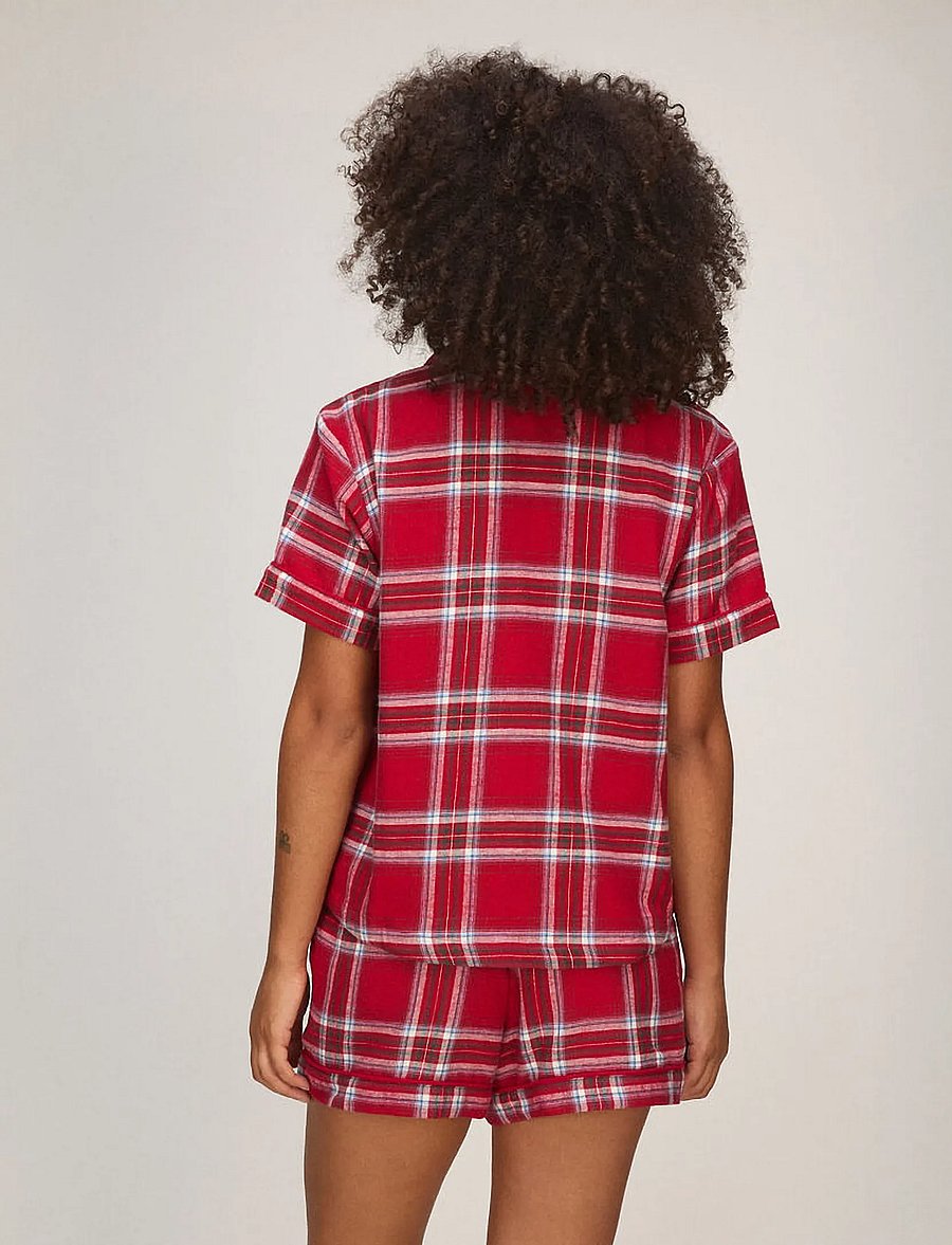 Hunkemöller - PJ SHORT FLANNEL TWILL CHECK - pyjamasshorts - savvy red - 5