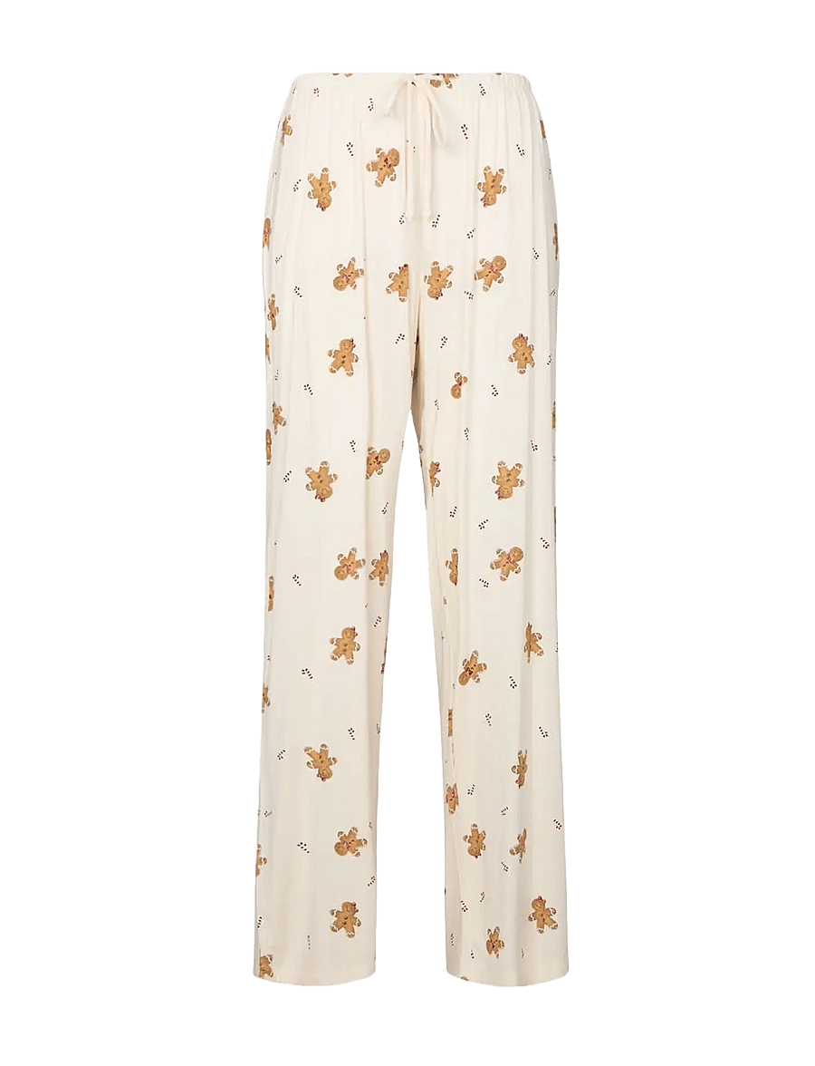Hunkemöller - PANT JERSEY ESS PRINT - sirged püksid - gardenia - 1