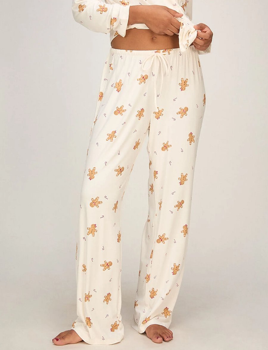 Hunkemöller - PANT JERSEY ESS PRINT - sirged püksid - gardenia - 0