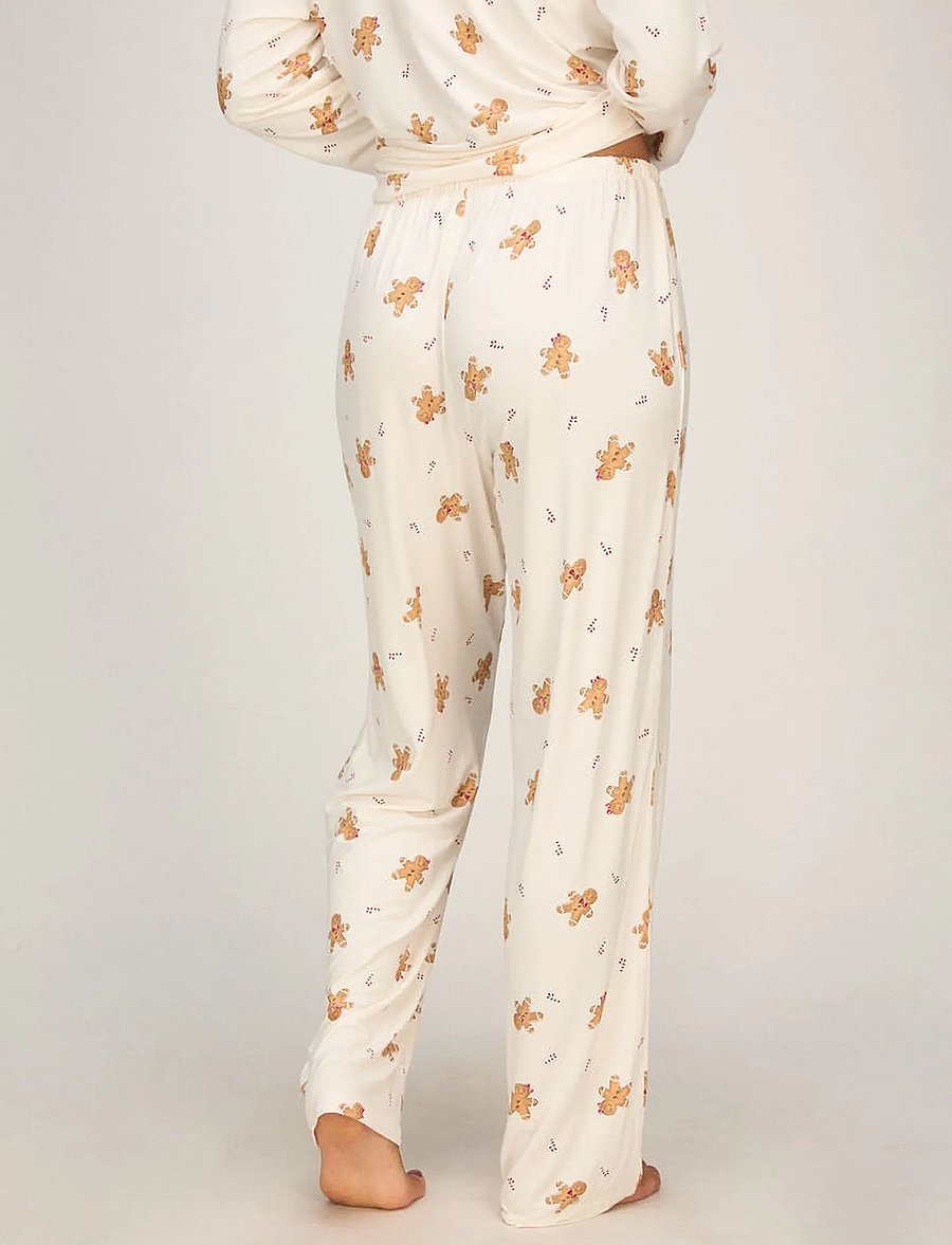 Hunkemöller - PANT JERSEY ESS PRINT - sirged püksid - gardenia - 4