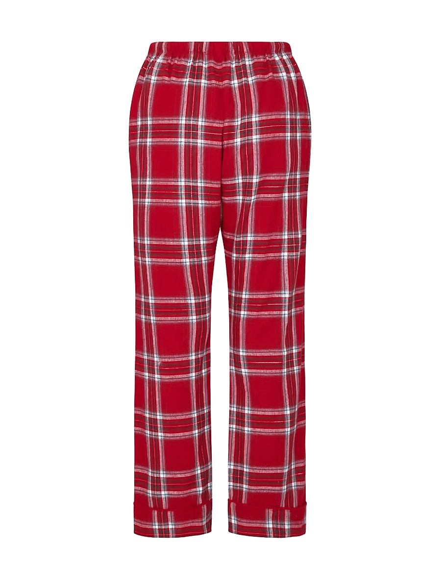 Hunkemöller - PANT FLANNEL STRAIGHT CHECK - straight leg trousers - savvy red - 1