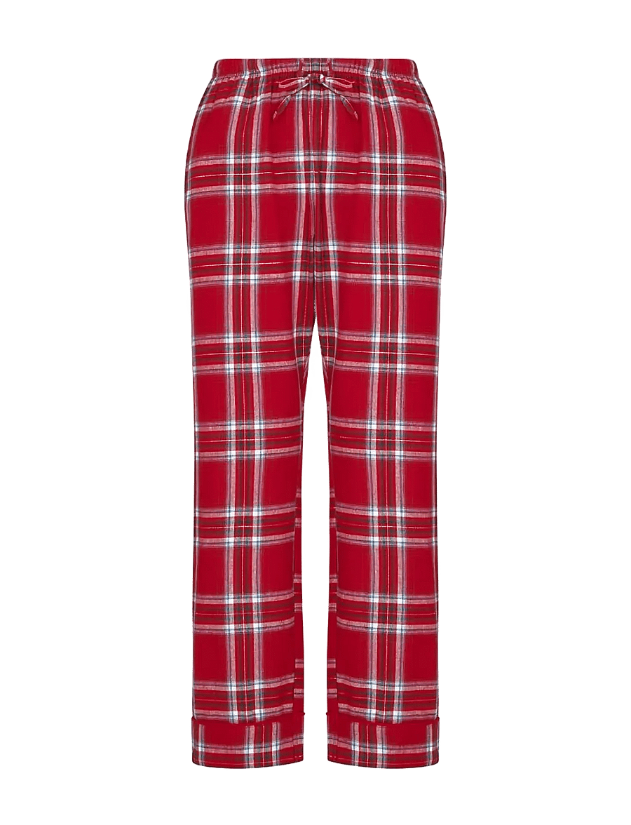 Hunkemöller - PANT FLANNEL STRAIGHT CHECK - straight leg trousers - savvy red - 2