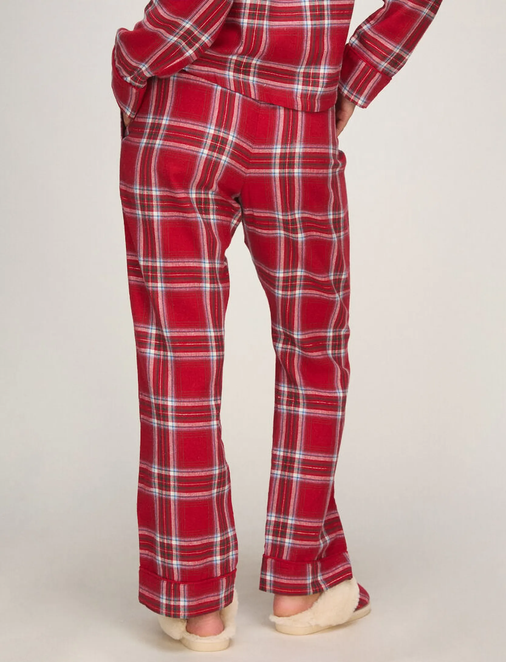 Hunkemöller - PANT FLANNEL STRAIGHT CHECK - straight leg trousers - savvy red - 5