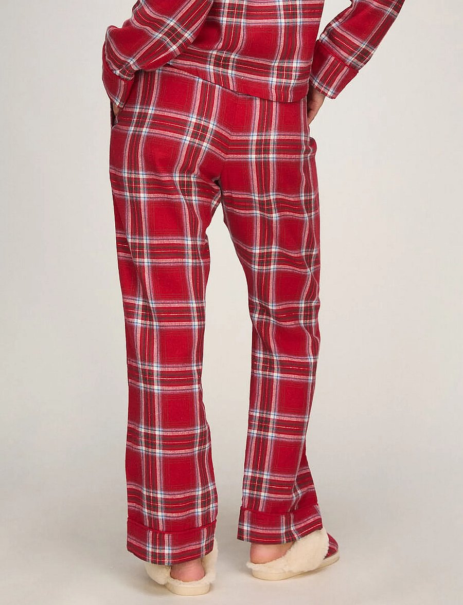 Hunkemöller - PANT FLANNEL STRAIGHT CHECK - straight leg trousers - savvy red - 5