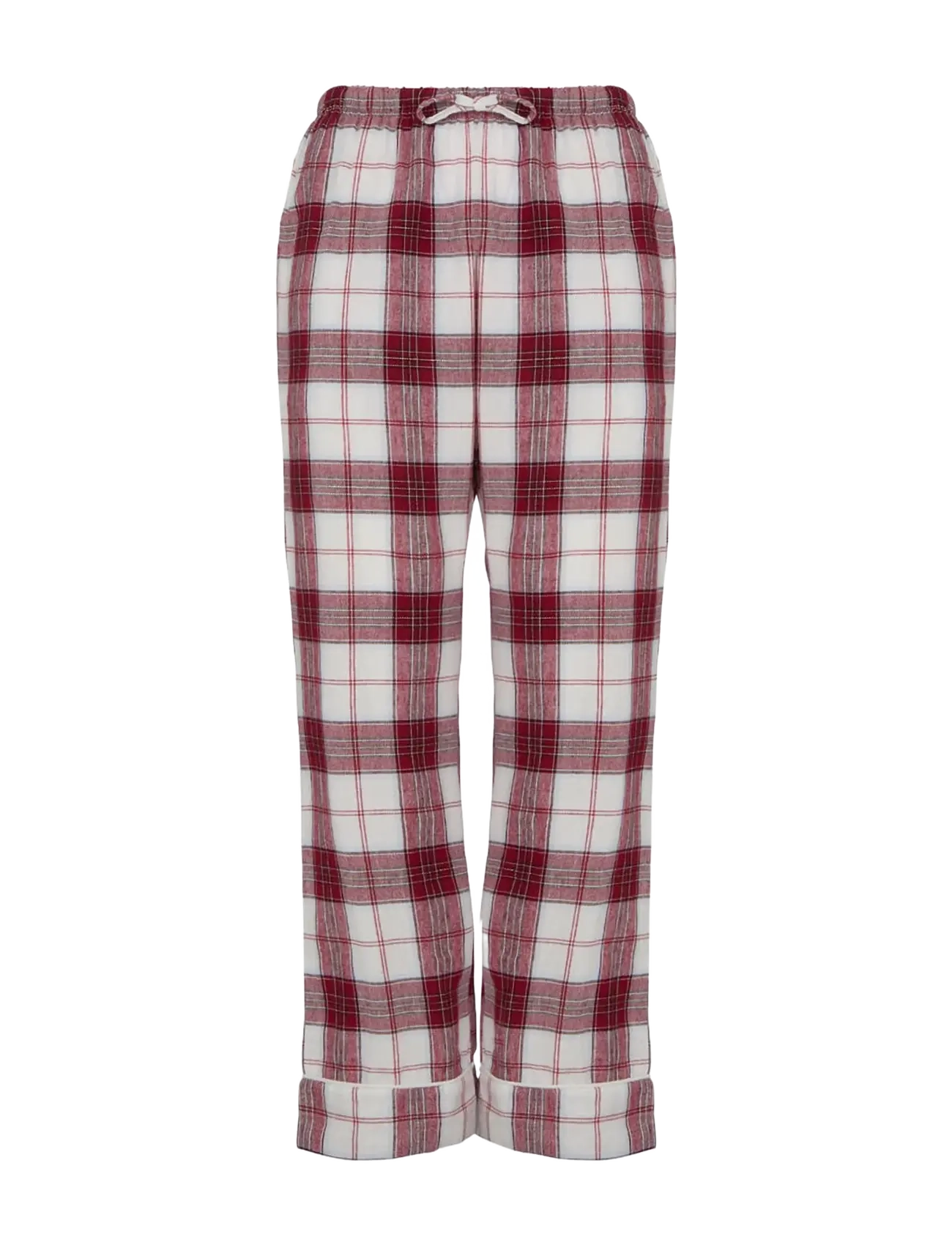 Hunkemöller - PANT FLANNEL STRAIGHT CHECK - straight leg trousers - gardenia - 1