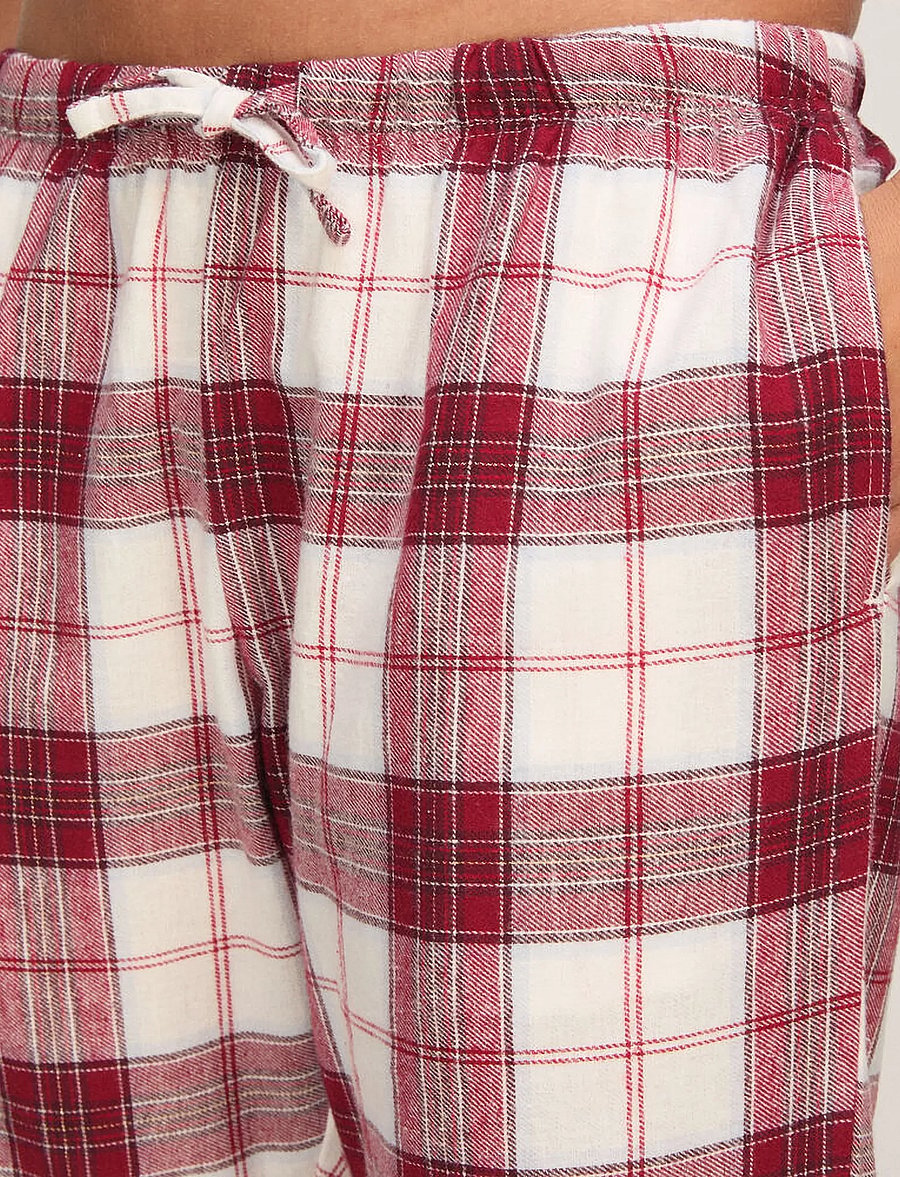 Hunkemöller - PANT FLANNEL STRAIGHT CHECK - straight leg trousers - gardenia - 3