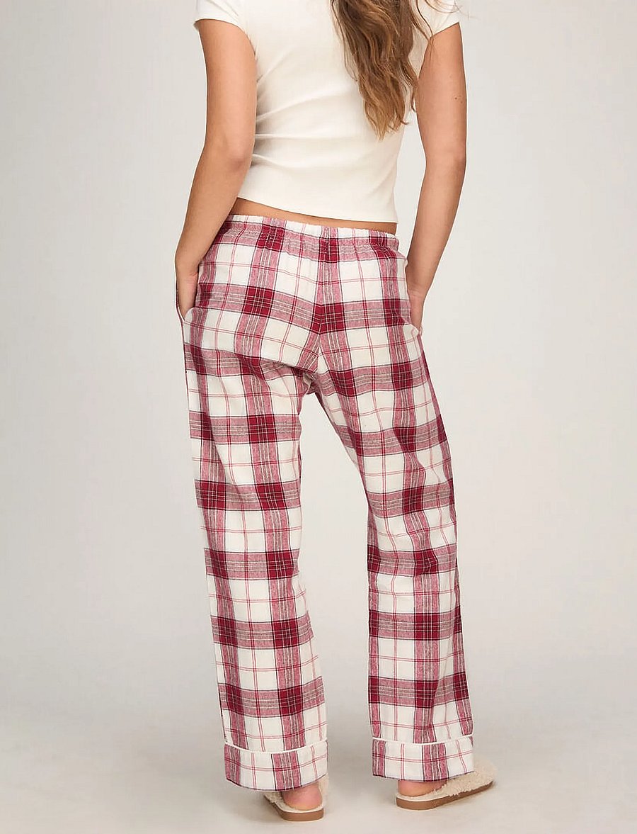 Hunkemöller - PANT FLANNEL STRAIGHT CHECK - straight leg trousers - gardenia - 5