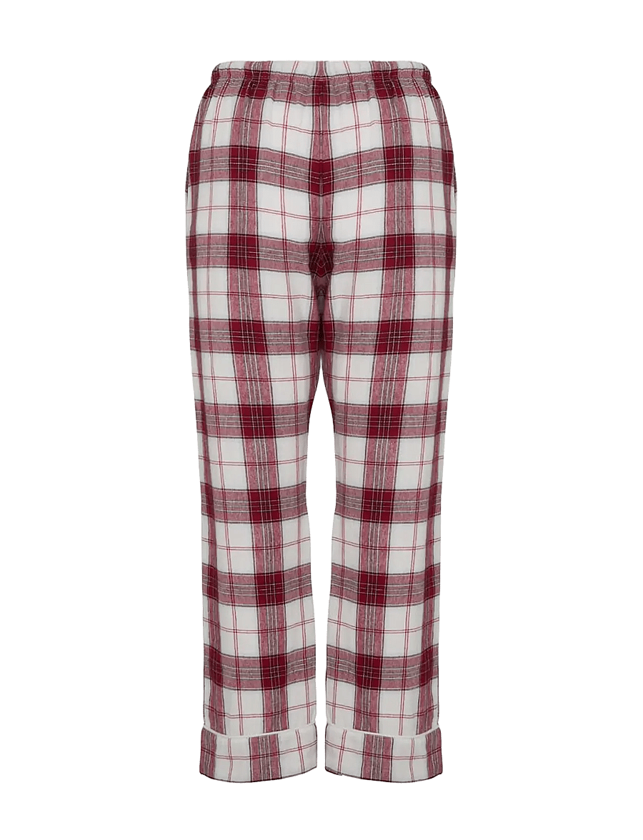 Hunkemöller - PANT FLANNEL STRAIGHT CHECK - straight leg trousers - gardenia - 2