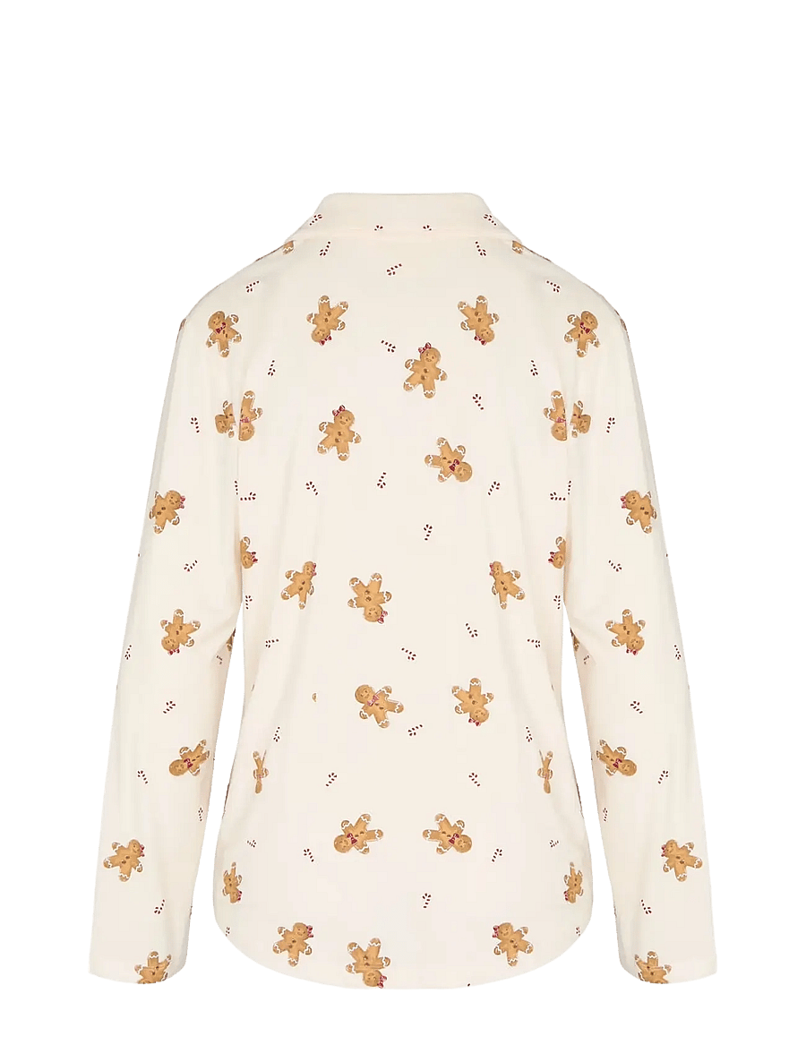 Hunkemöller - JACKET LS JERSEY ESS PRINT - long-sleeved shirts - gardenia - 2