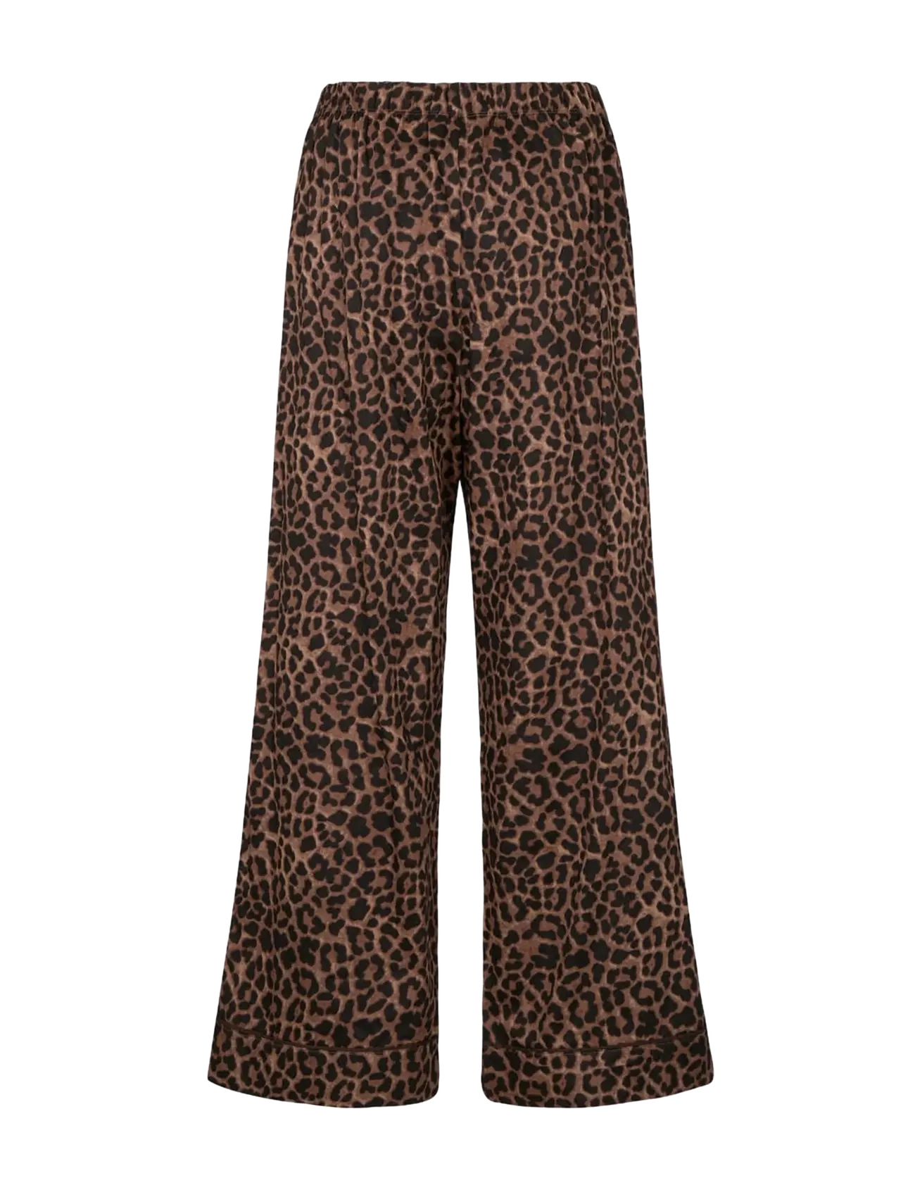 Hunkemöller - PANT CO SATIN LEOPARD - hosen mit weitem bein - black - 2