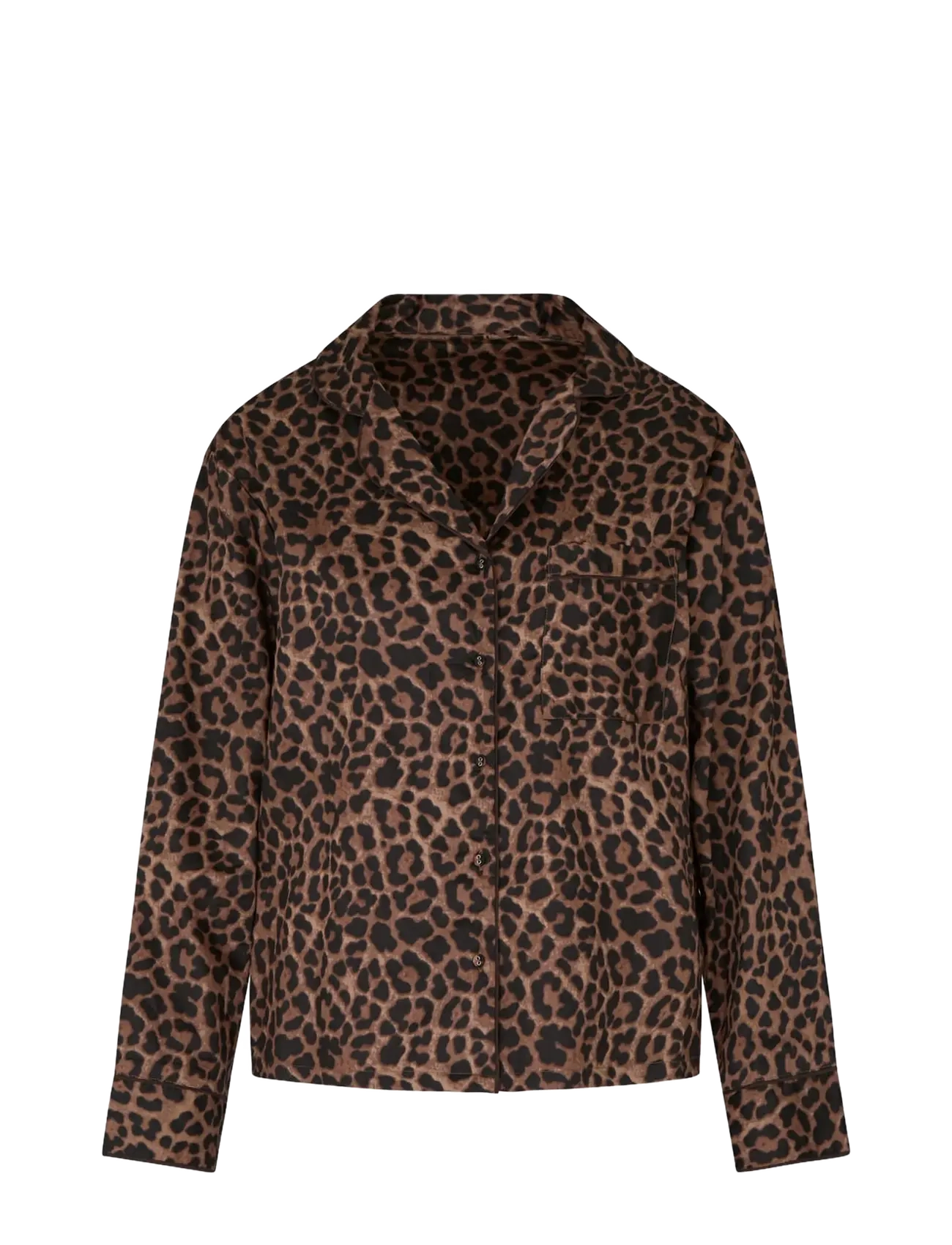 Hunkemöller - JACKET LS CO SATEEN LEOPARD - black - 1