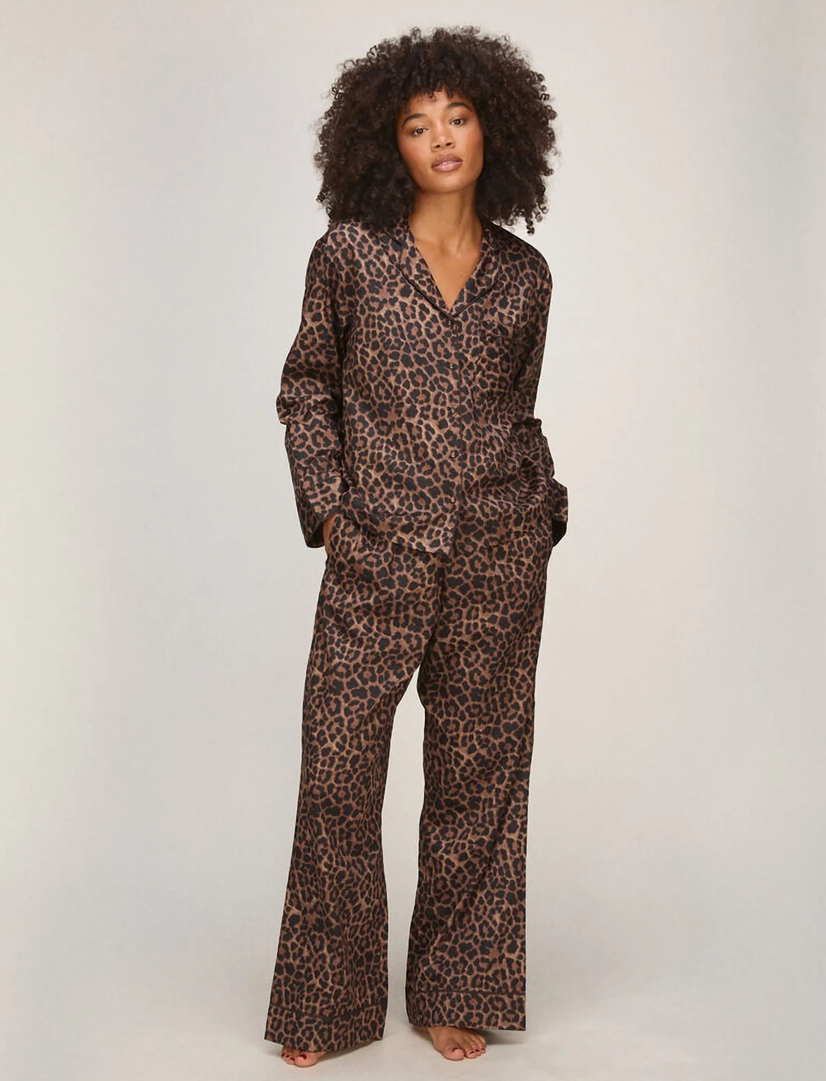 Hunkemöller - JACKET LS CO SATEEN LEOPARD - black - 4