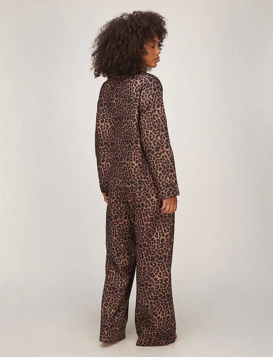 Hunkemöller - JACKET LS CO SATEEN LEOPARD - langærmede skjorter - black - 5