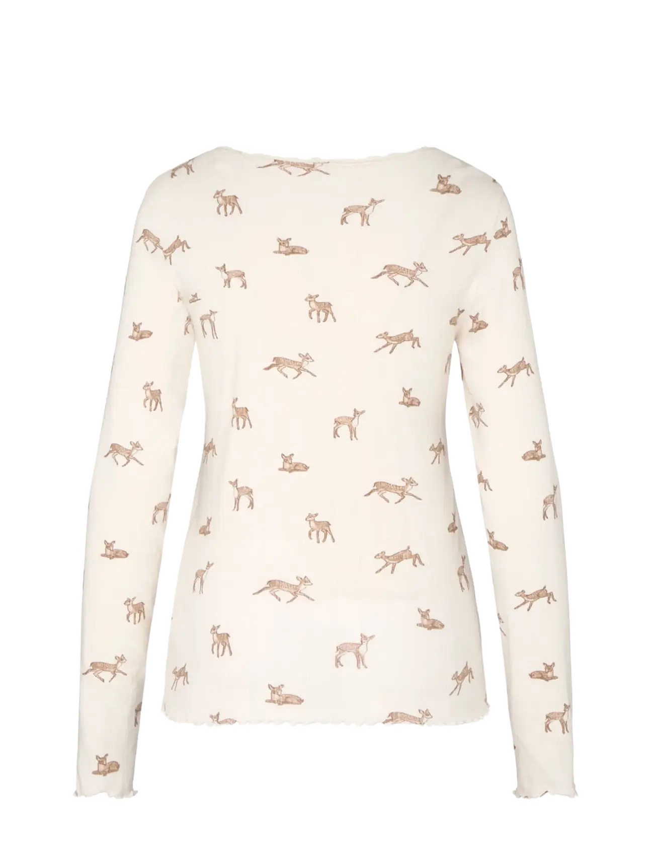 Hunkemöller - TOP LS POINTELLE LACE DEER - gardenia - 2