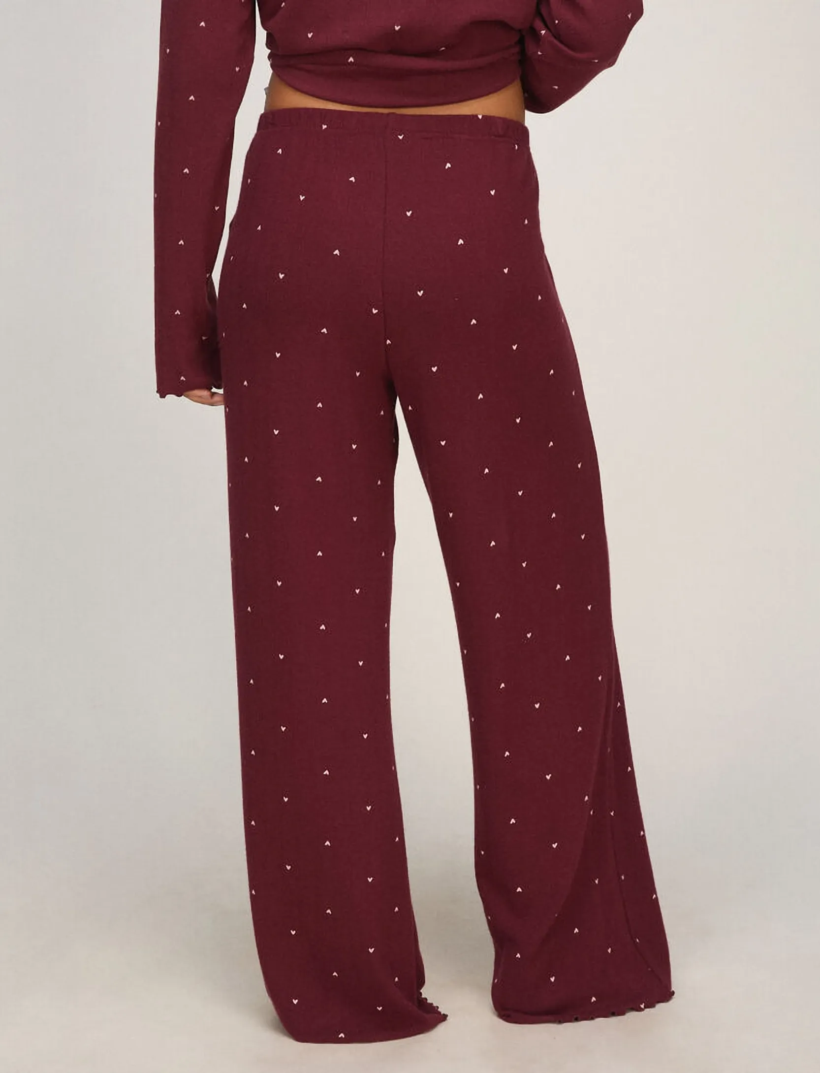 Hunkemöller - PANT LOOSE POINTELLE HEART - tawny port - 2
