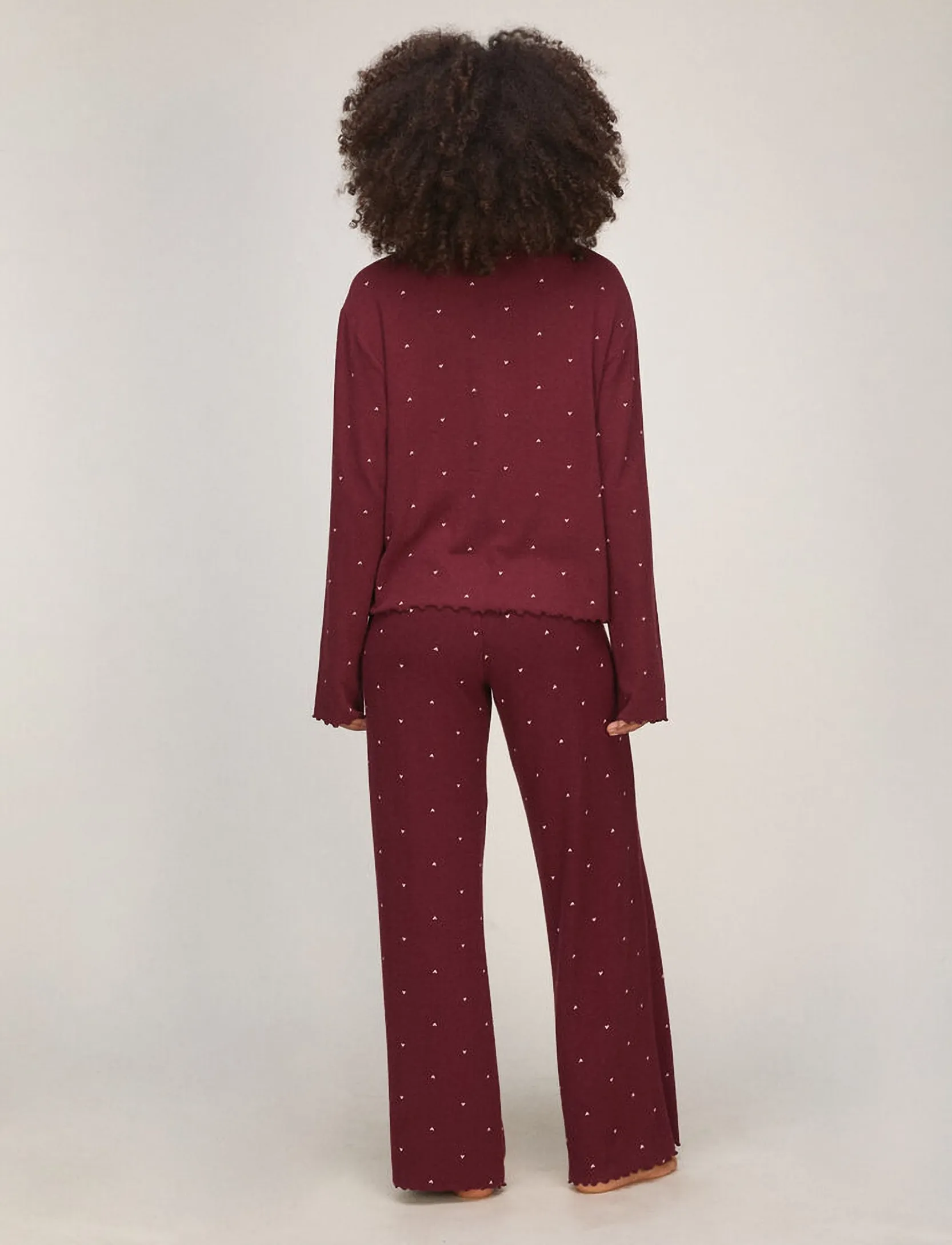 Hunkemöller - PANT LOOSE POINTELLE HEART - tawny port - 4