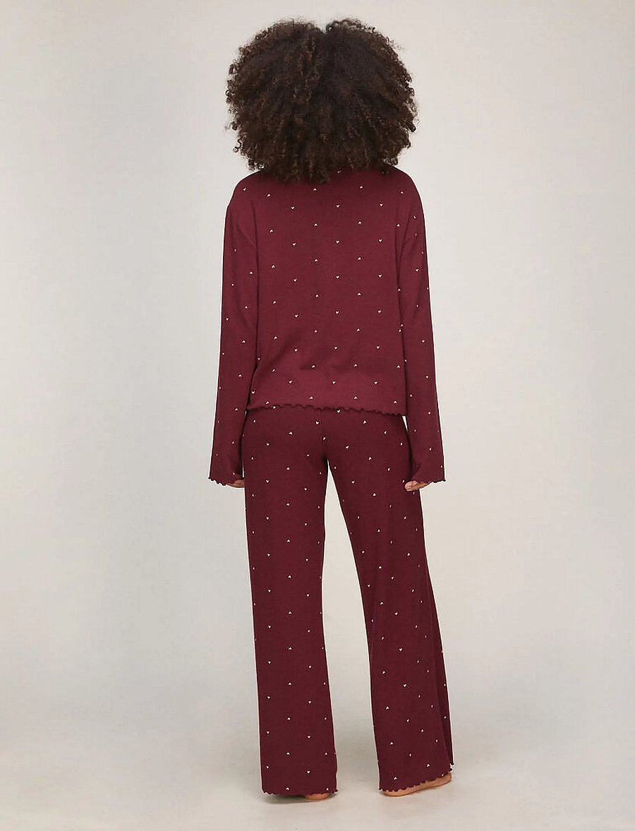 Hunkemöller - PANT LOOSE POINTELLE HEART - tawny port - 4