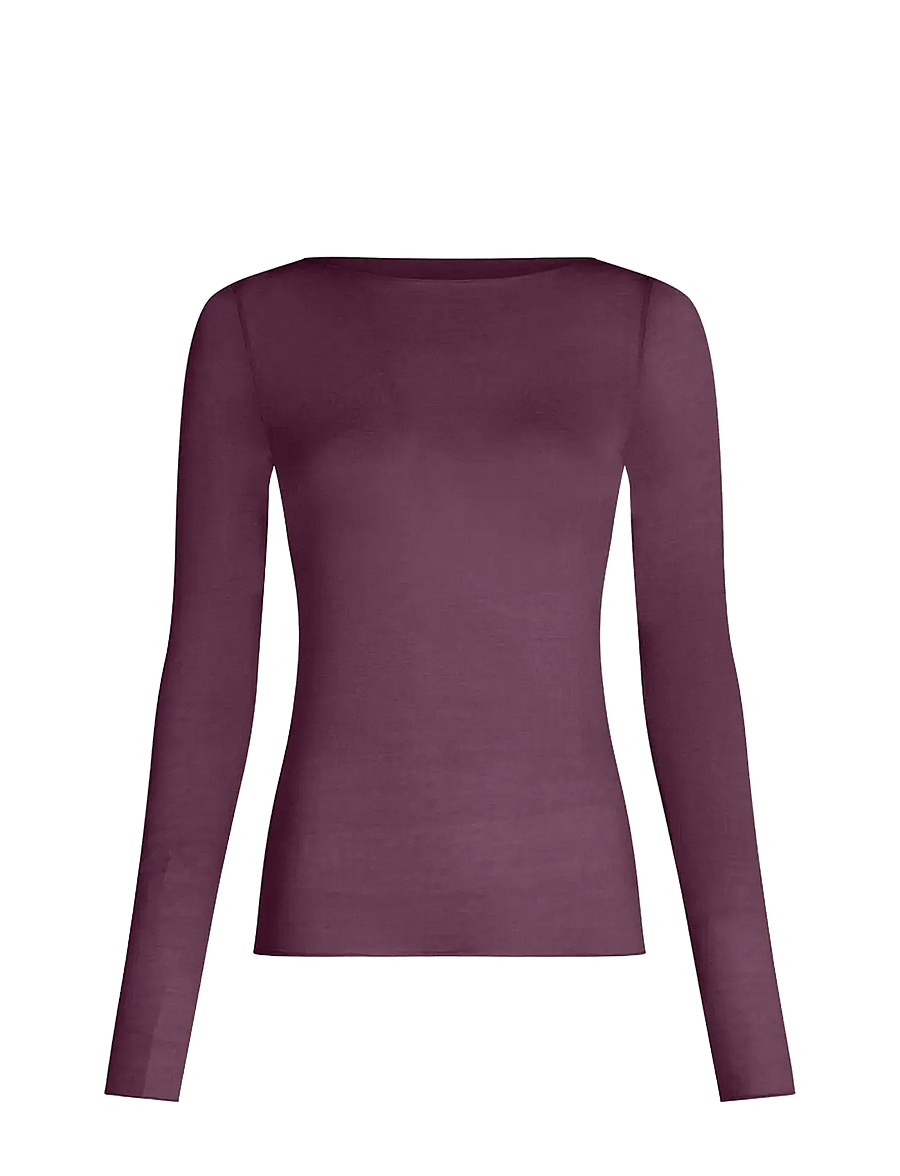 Hunkemöller - Top LS Boatneck Intimates - Överdelar - blackberry wine - 1